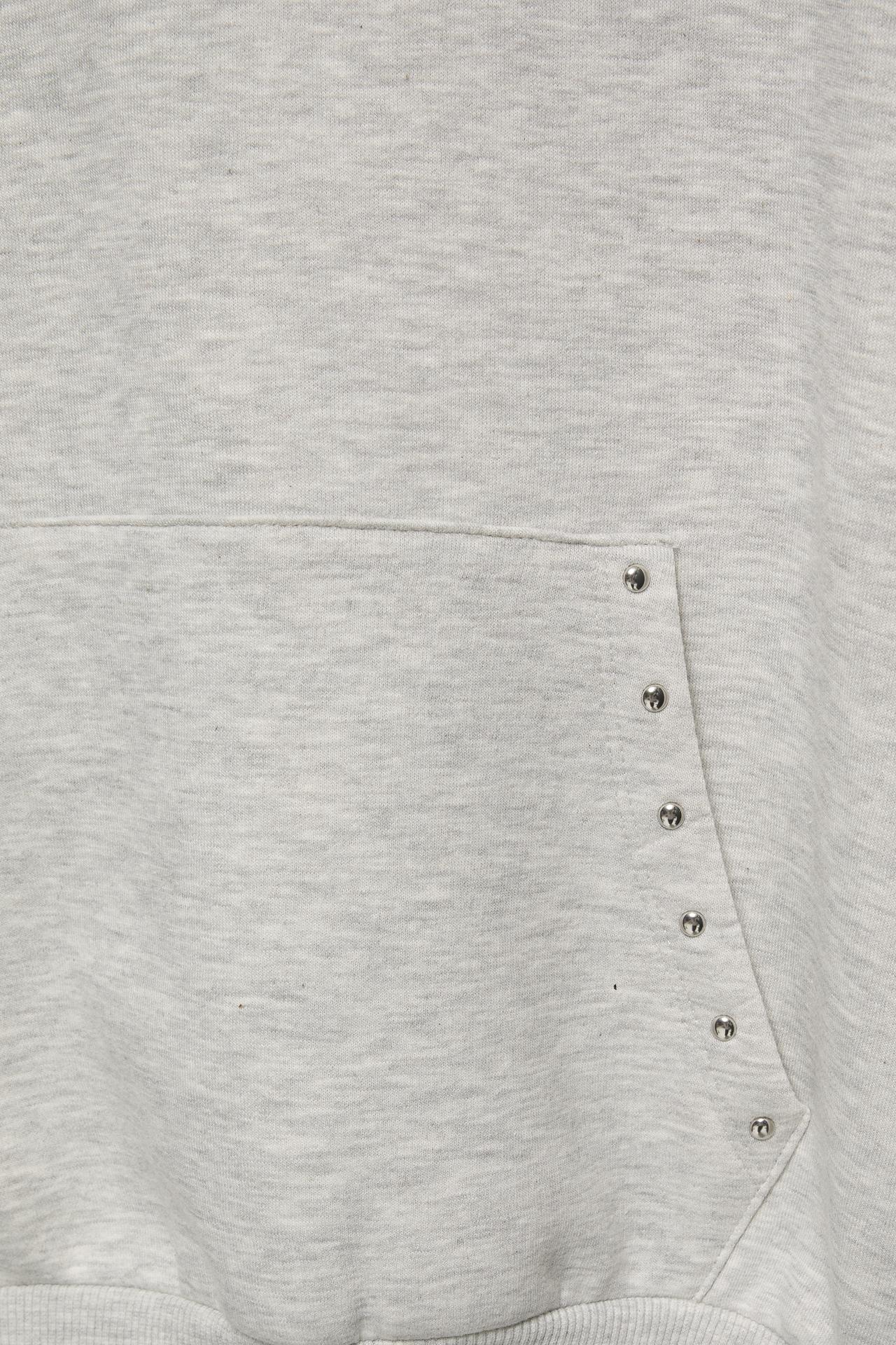 Studded hoodie — Grey marl