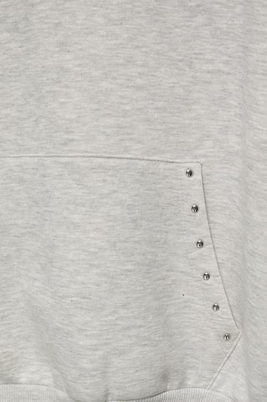 Studded hoodie — Grey marl 8