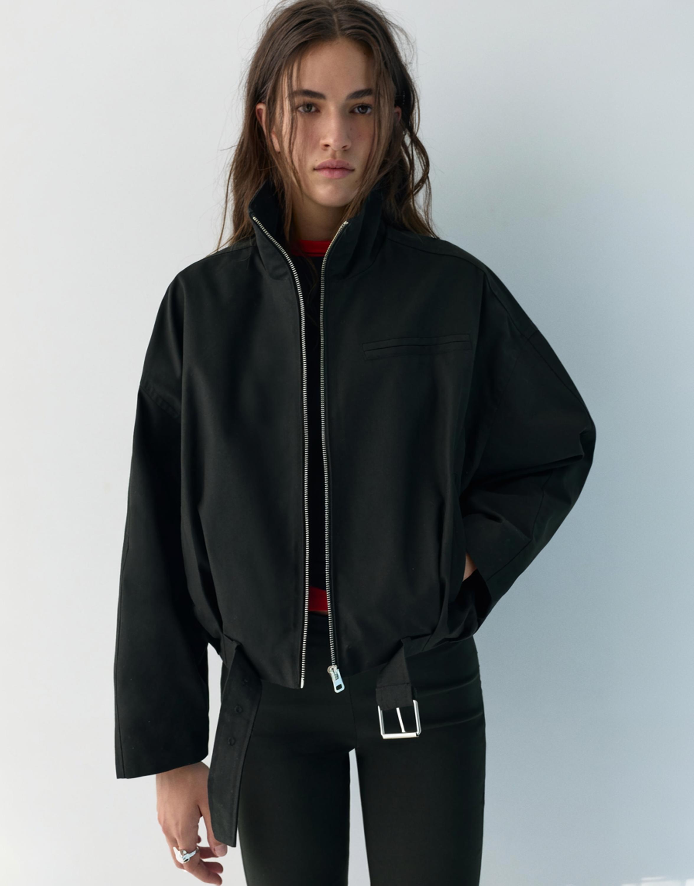 Balloon bomber jacket — Black