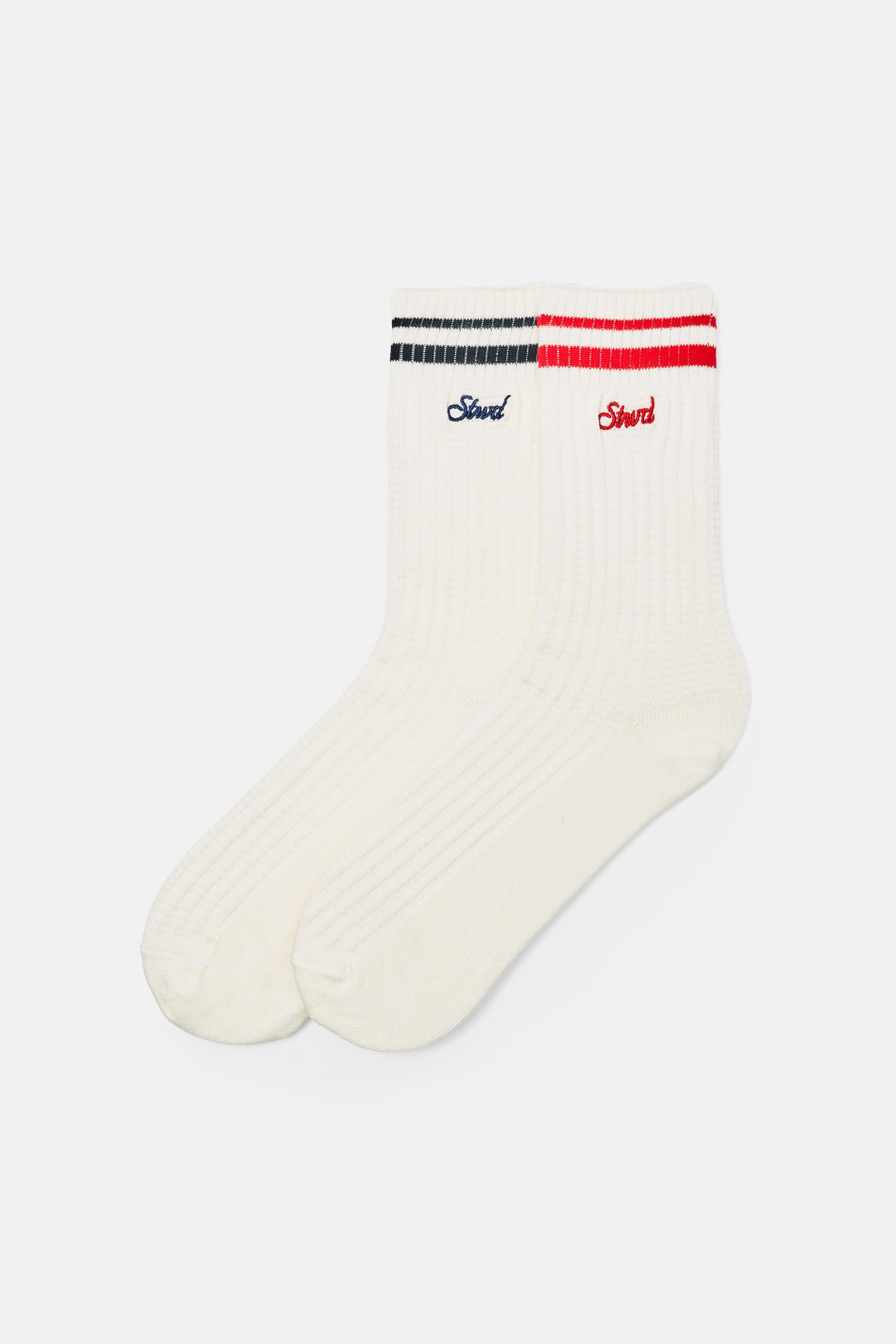 Striped sports socks — Red