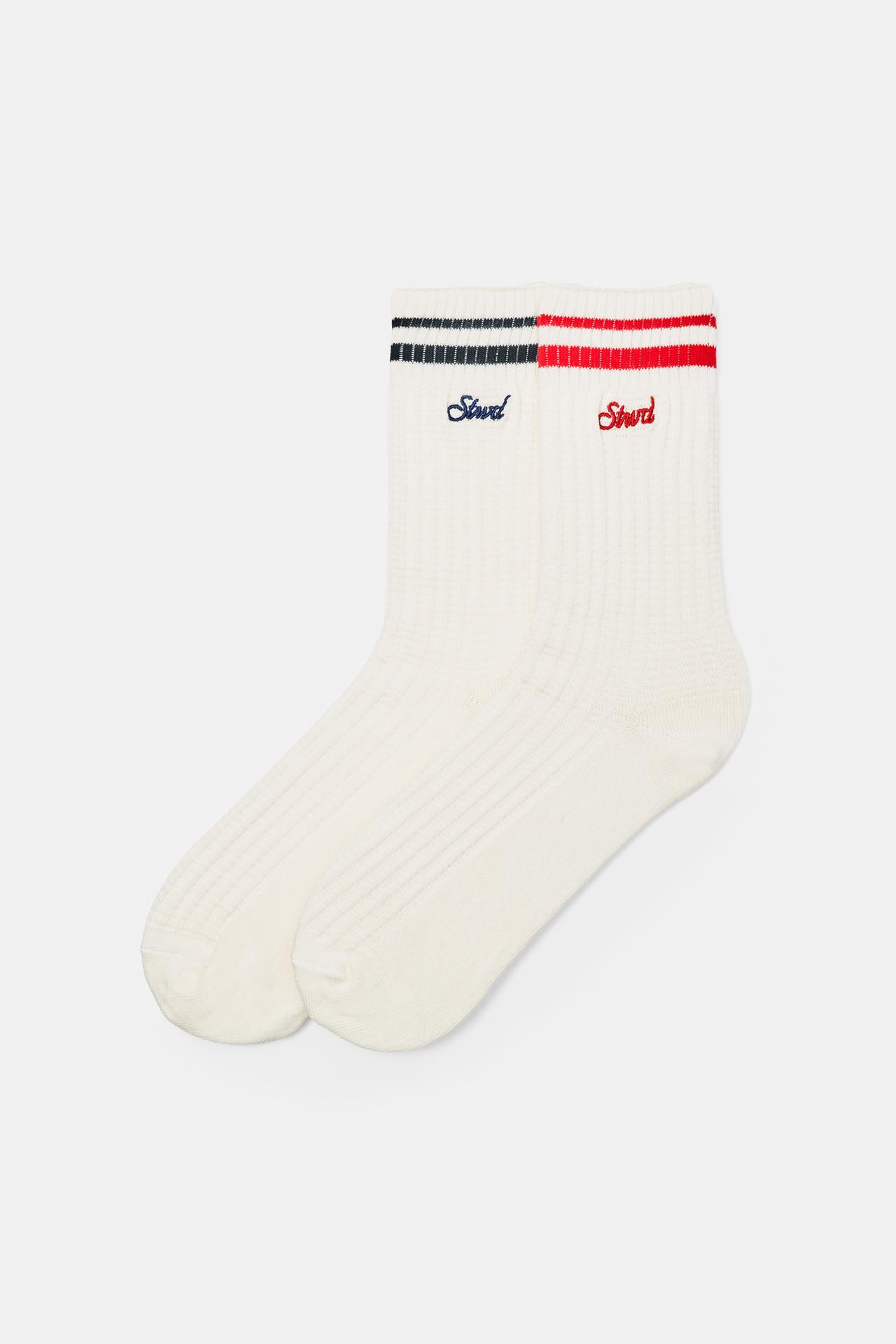 Striped sports socks — Red