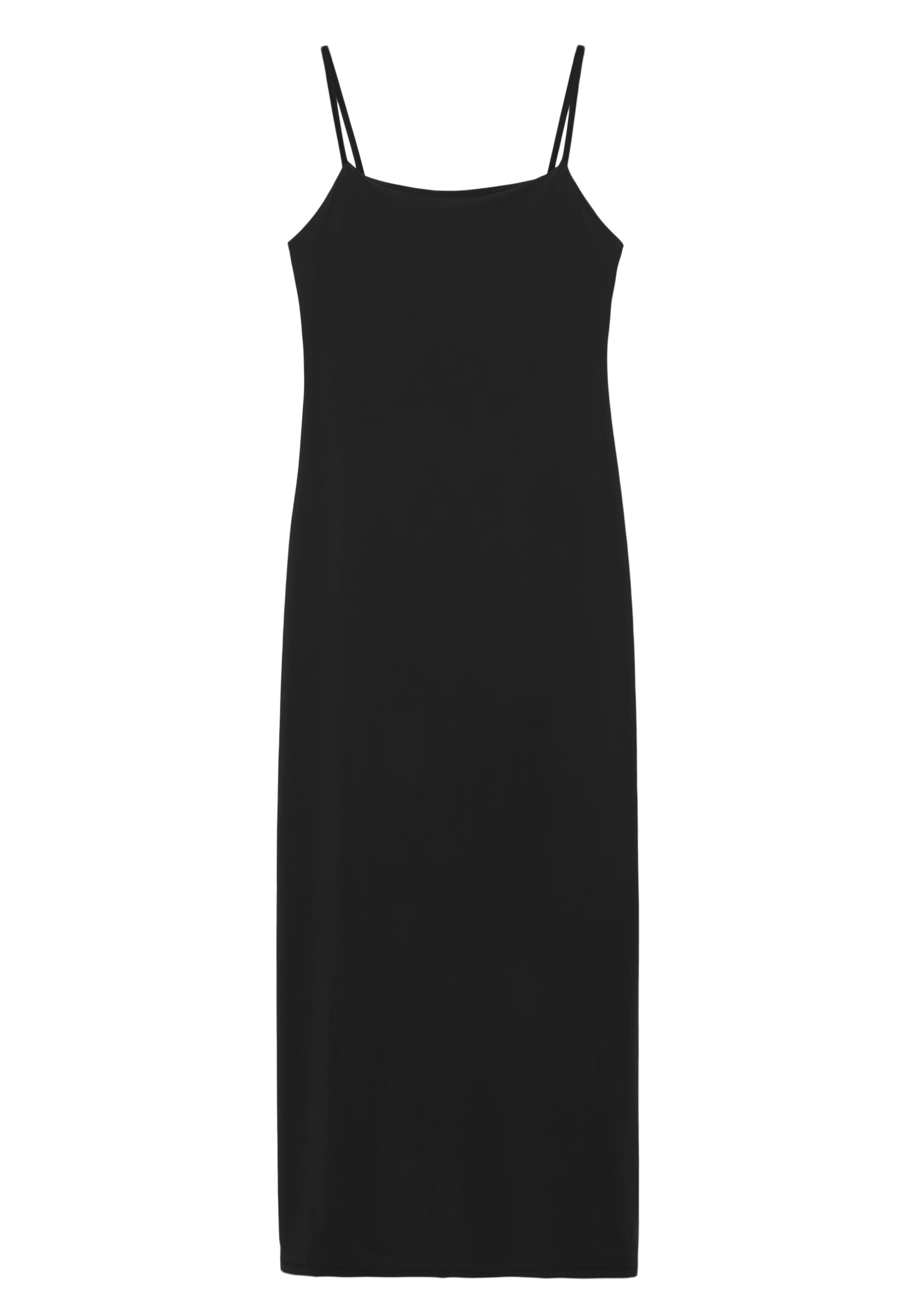 Polyamide strappy midi dress — Black