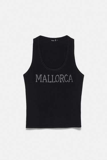 Mallorca rhinestone top — Black 6