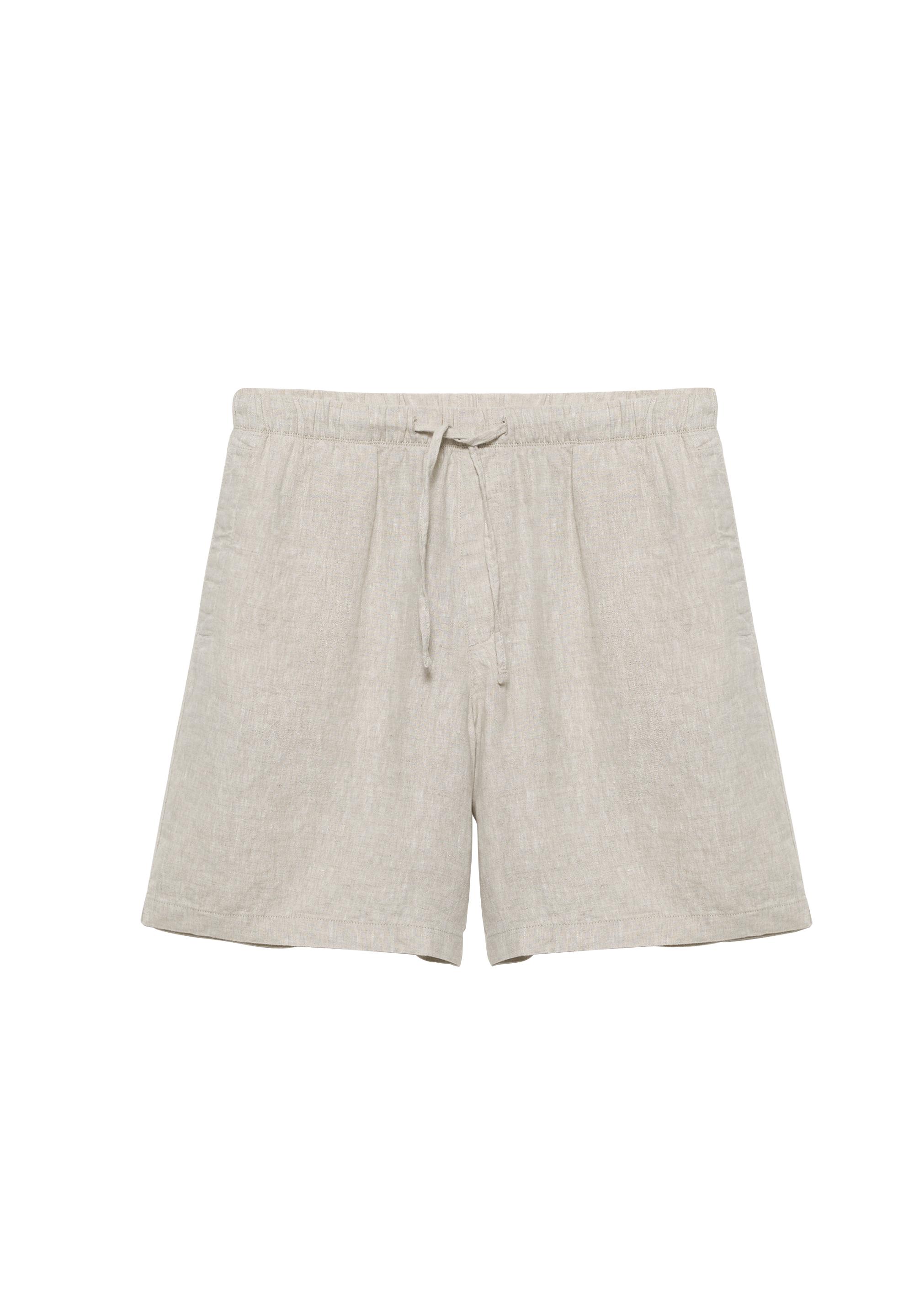 100% linen Bermuda sweat shorts — Beige