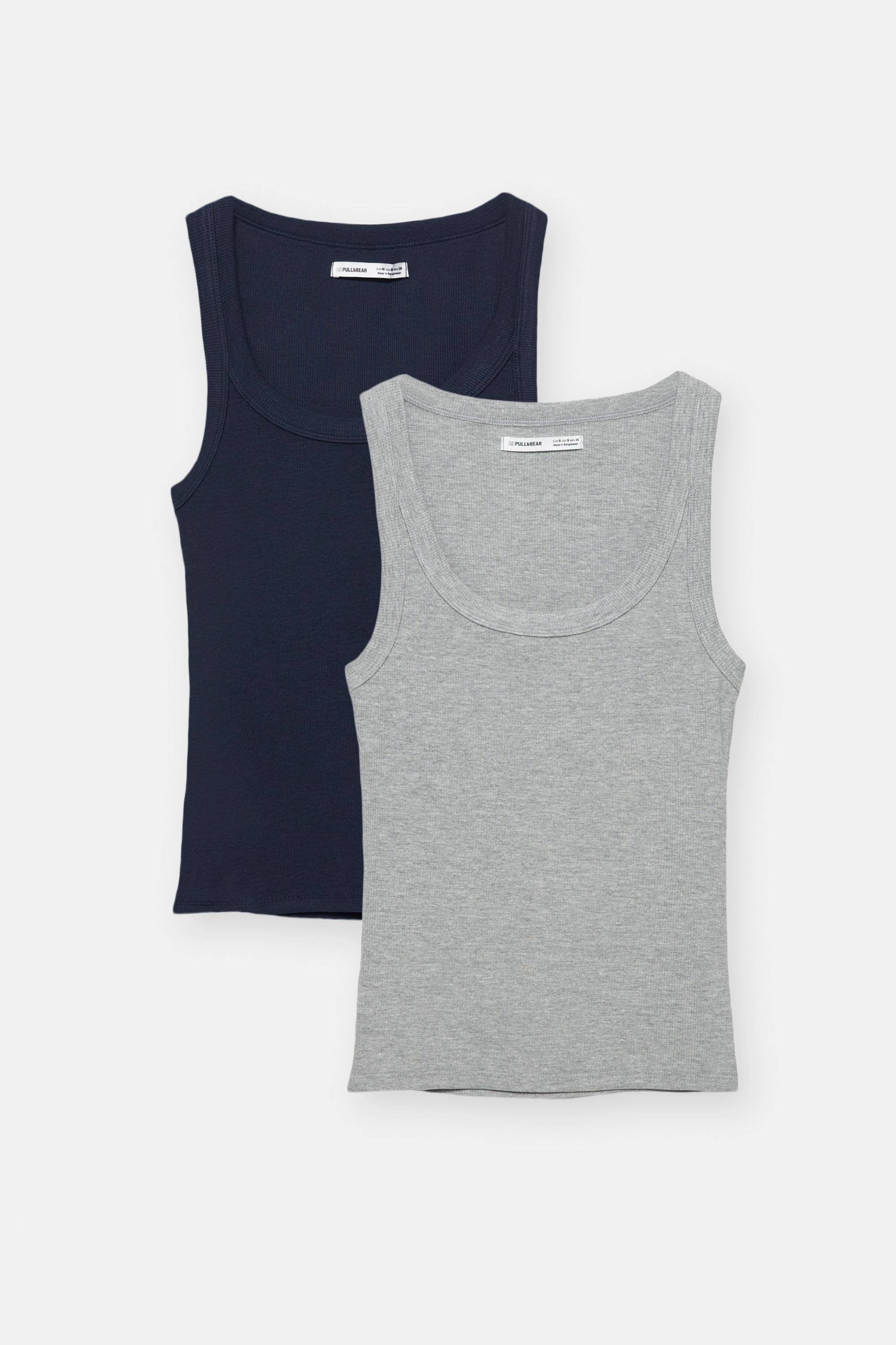 Pack of 2 tank tops — Grey/Blue