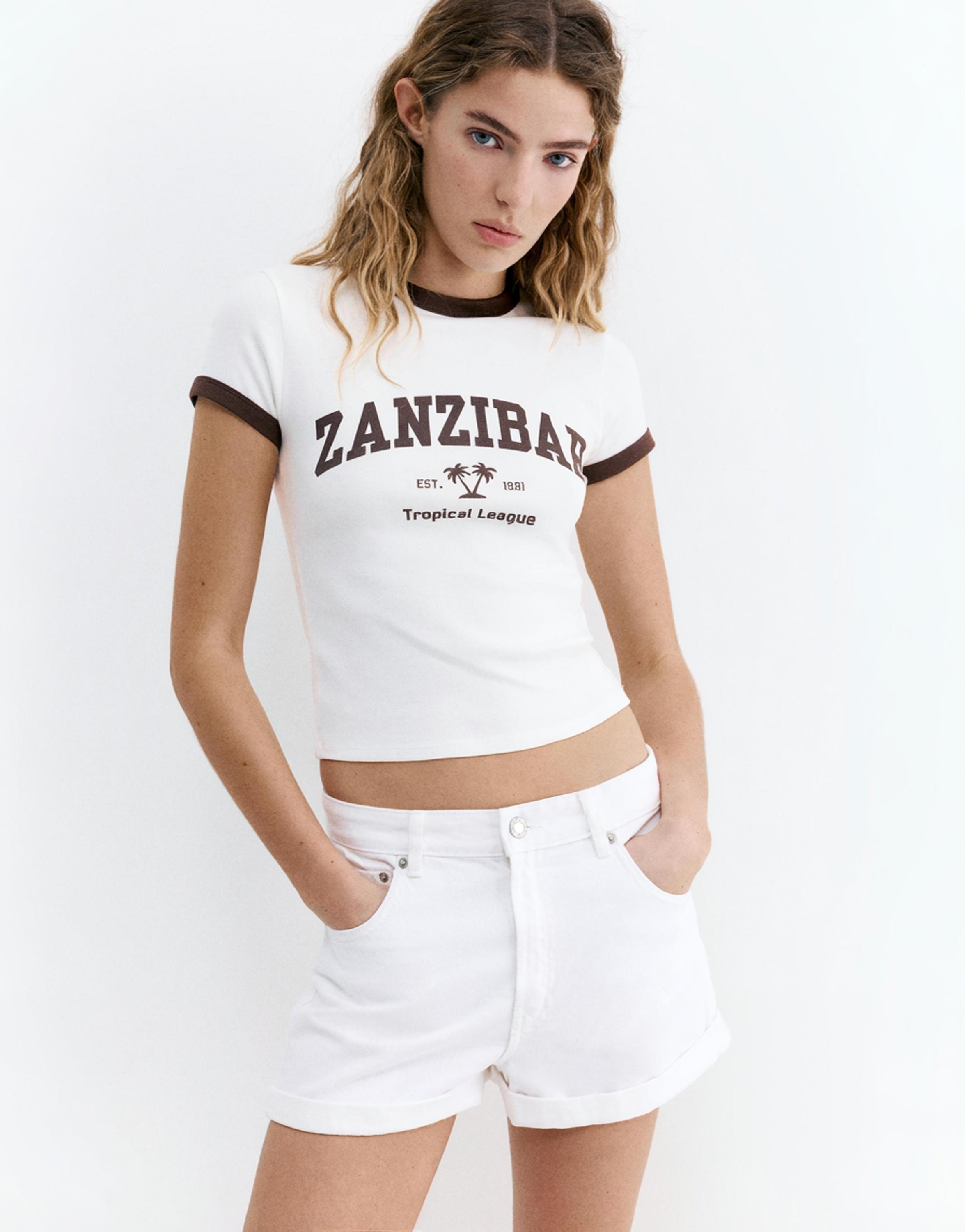 Ribbed graphic T-shirt — Ice