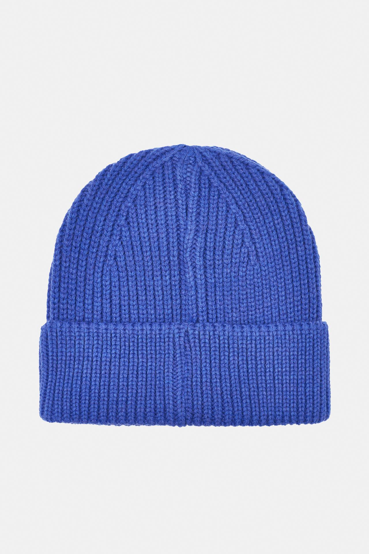 Chunky knit beanie — Deep blue