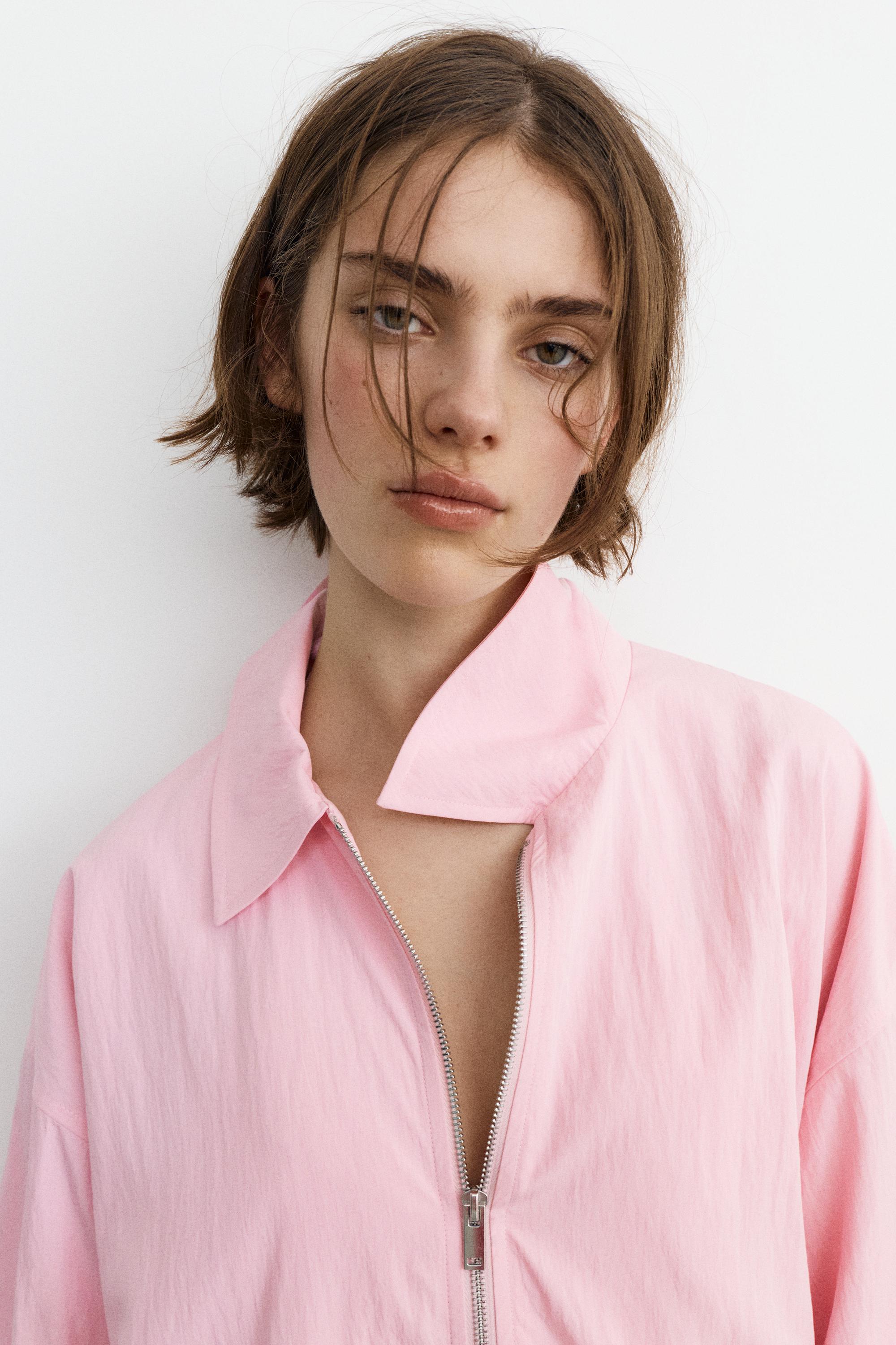 Fluid oversize jacket — Rose pink
