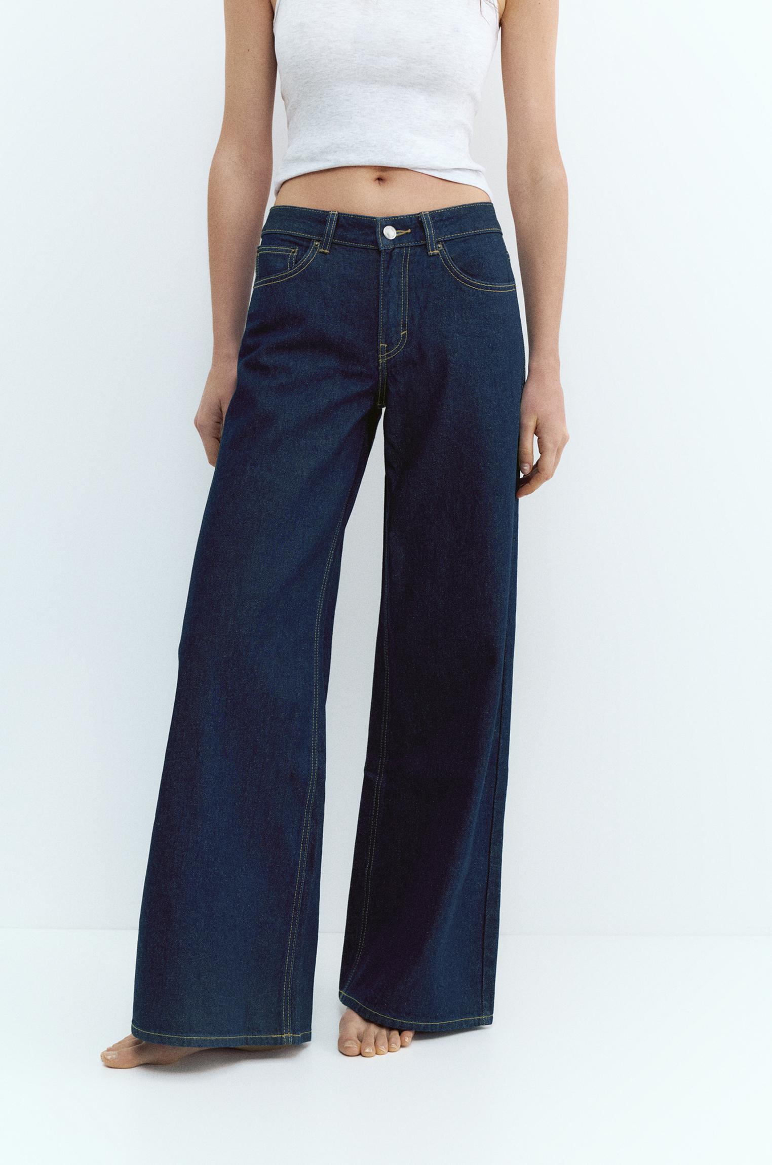 Low-rise wide-leg jeans — Dark blue