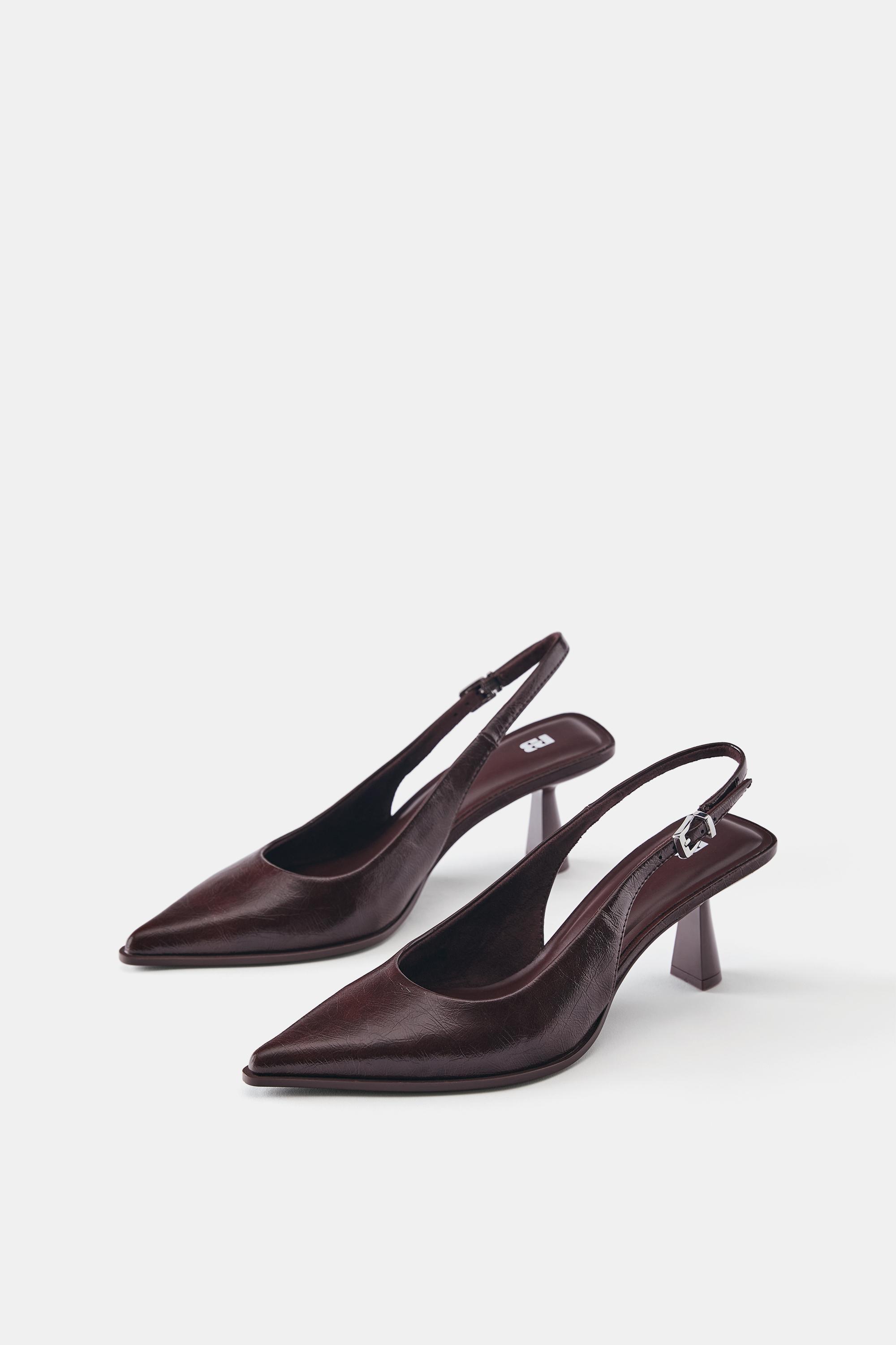 Slingback high heels — Brown