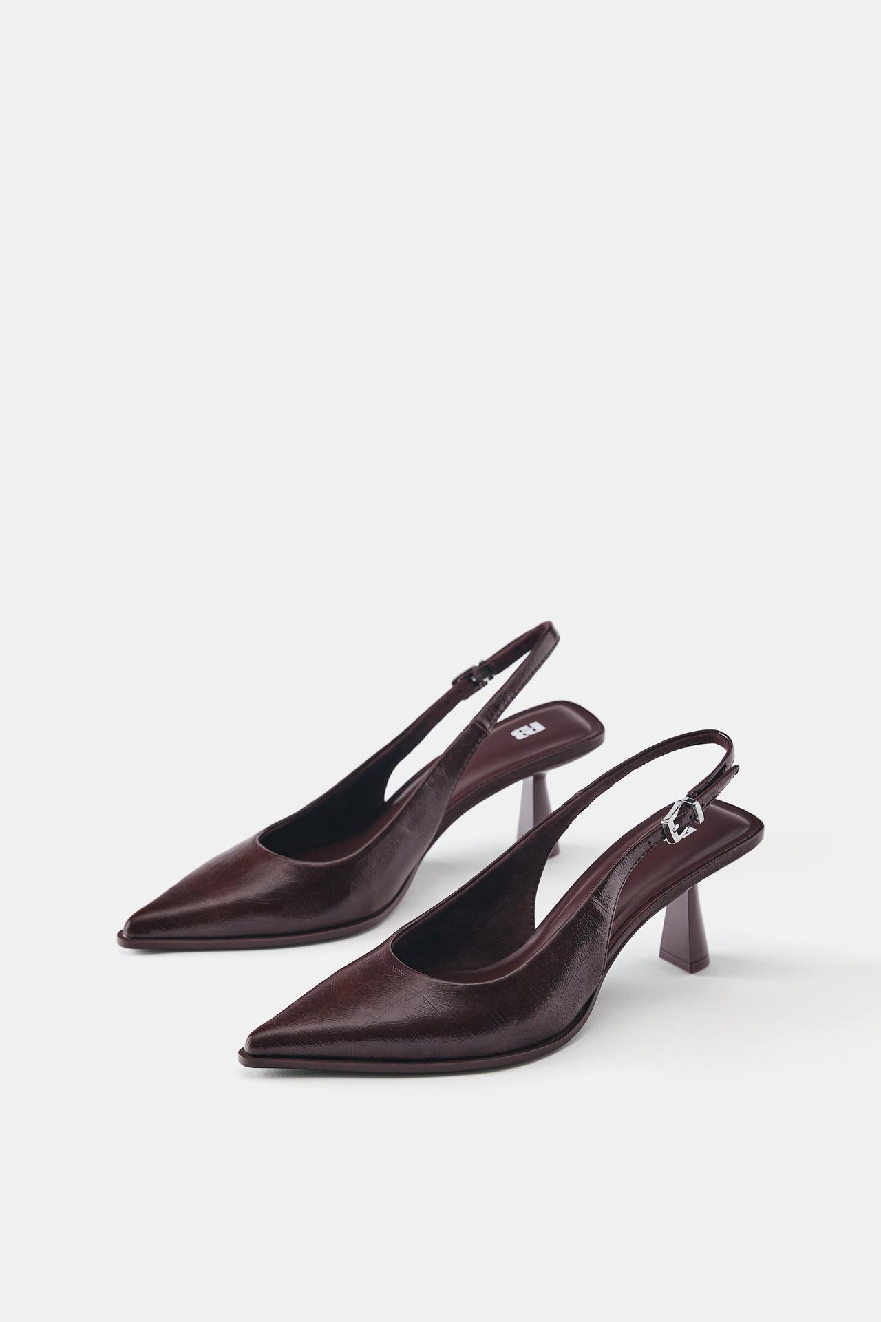 Slingback high heels — Brown