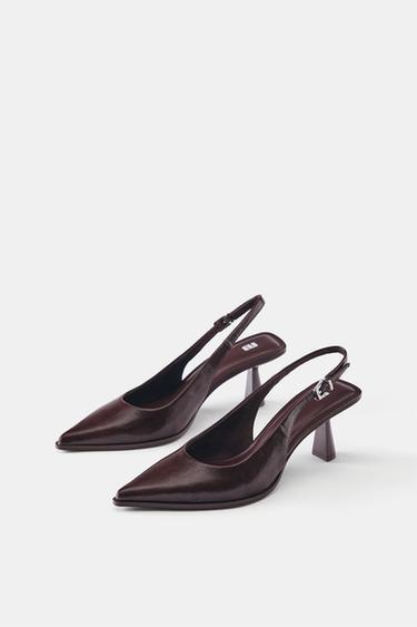 Slingback high heels — Brown 3