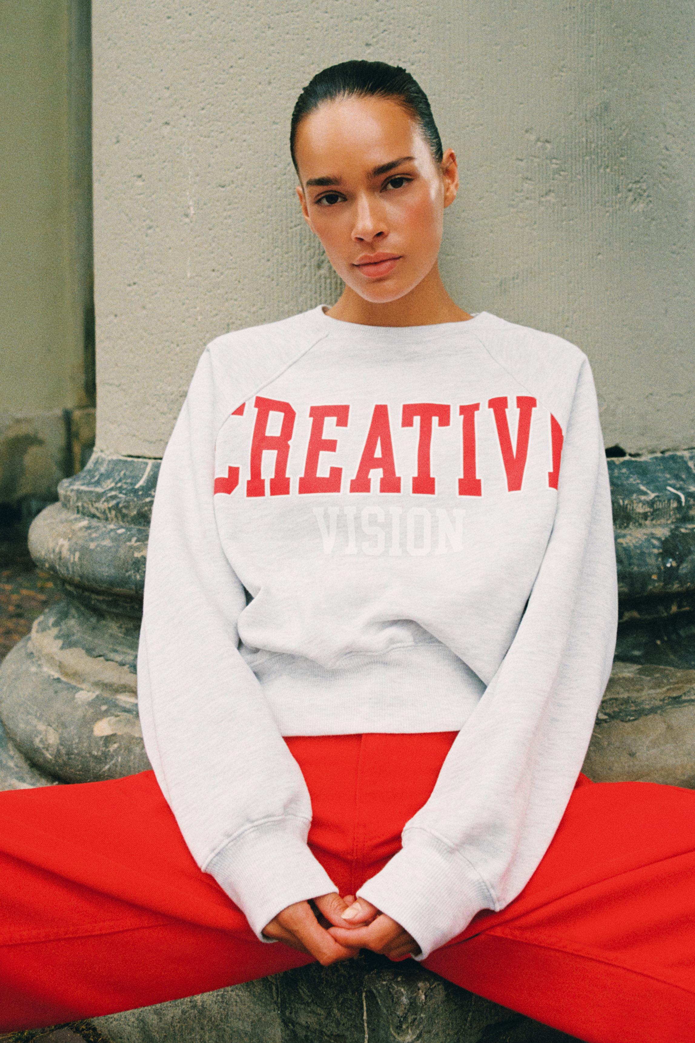 Creative graphic sweatshirt — Grey marl