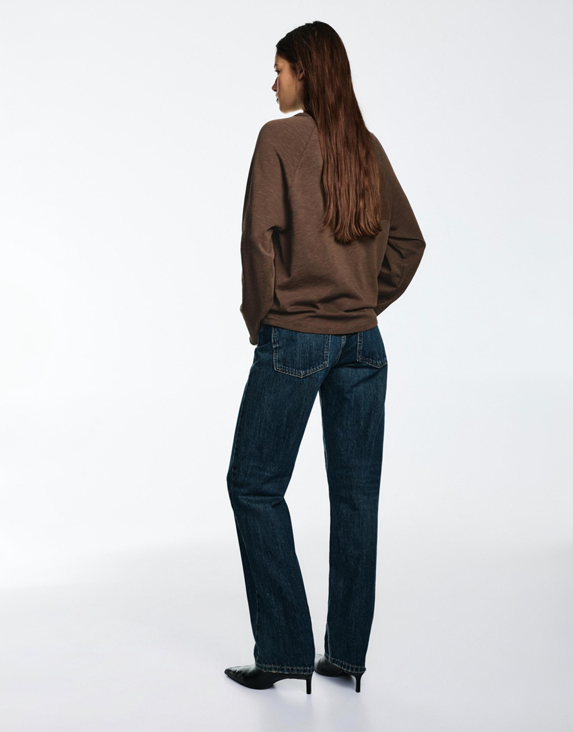 Long sleeve raglan T-shirt — Brown