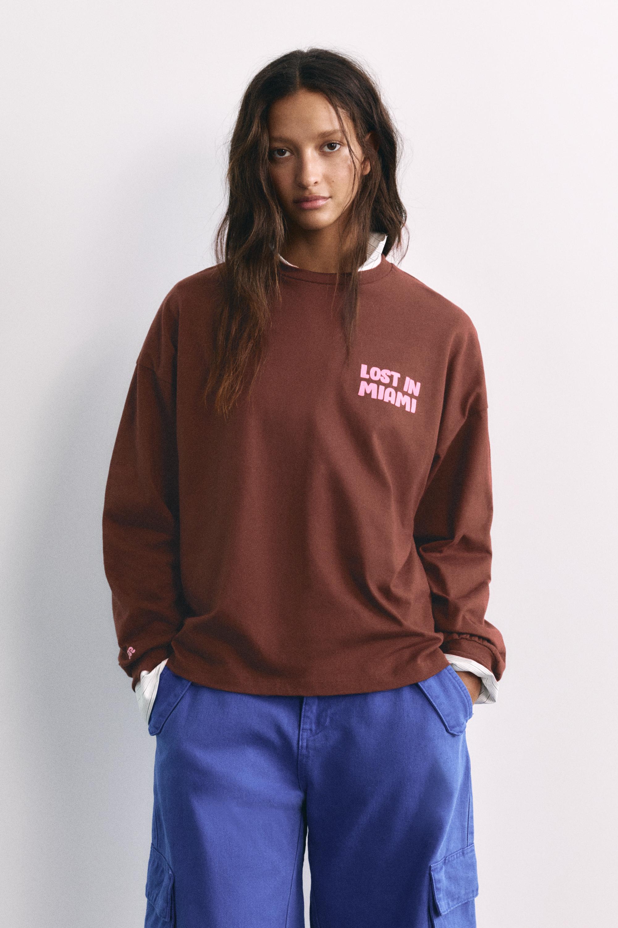 Oversize graphic T-shirt — Brown