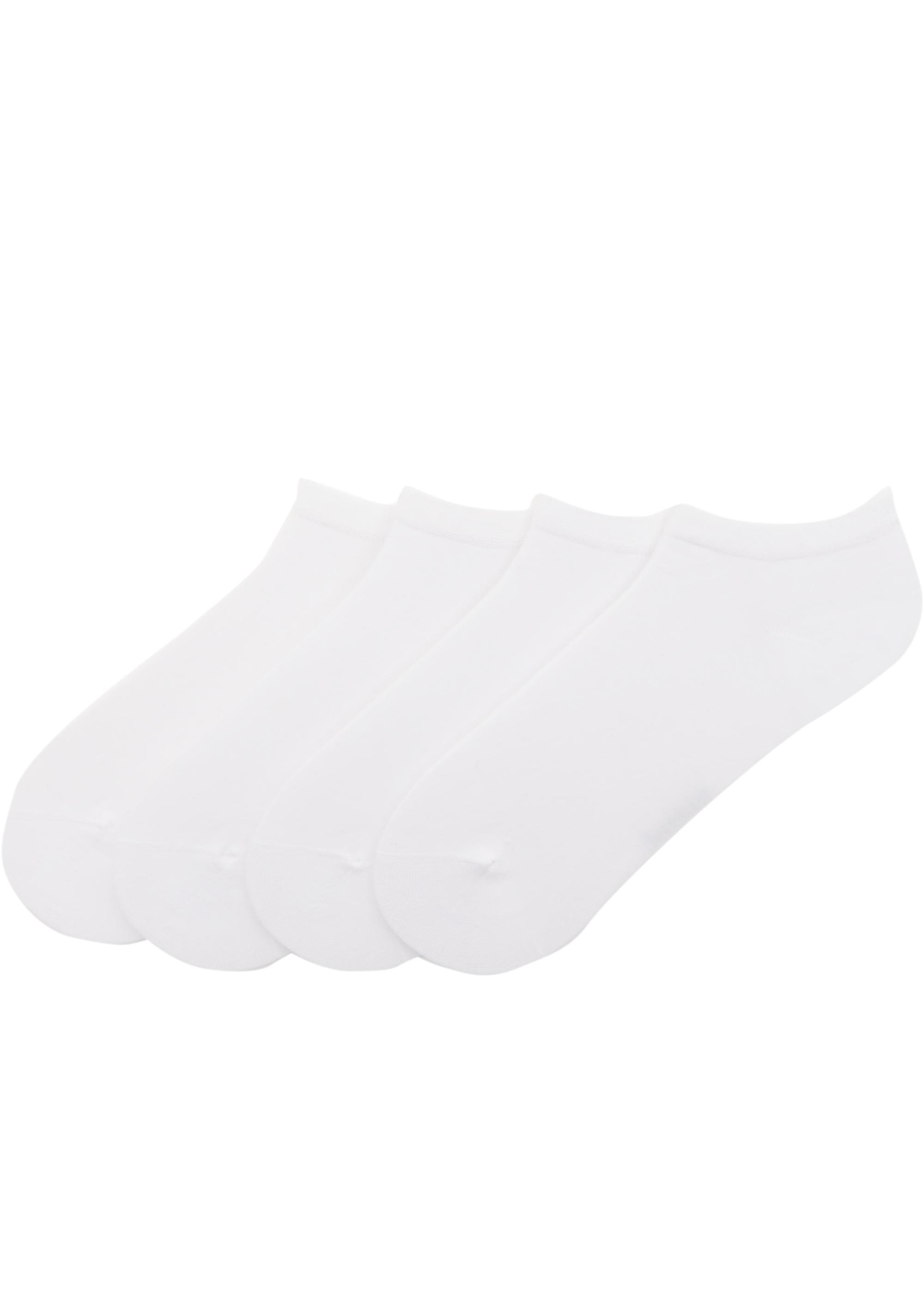 4-pack of short white socks — White