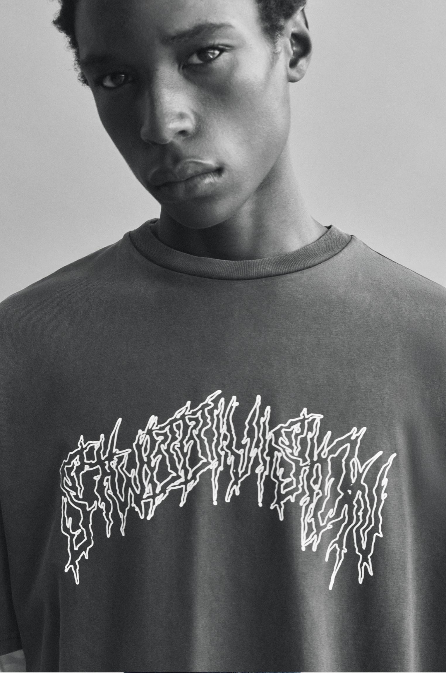 Acid wash STWD T-shirt — Black