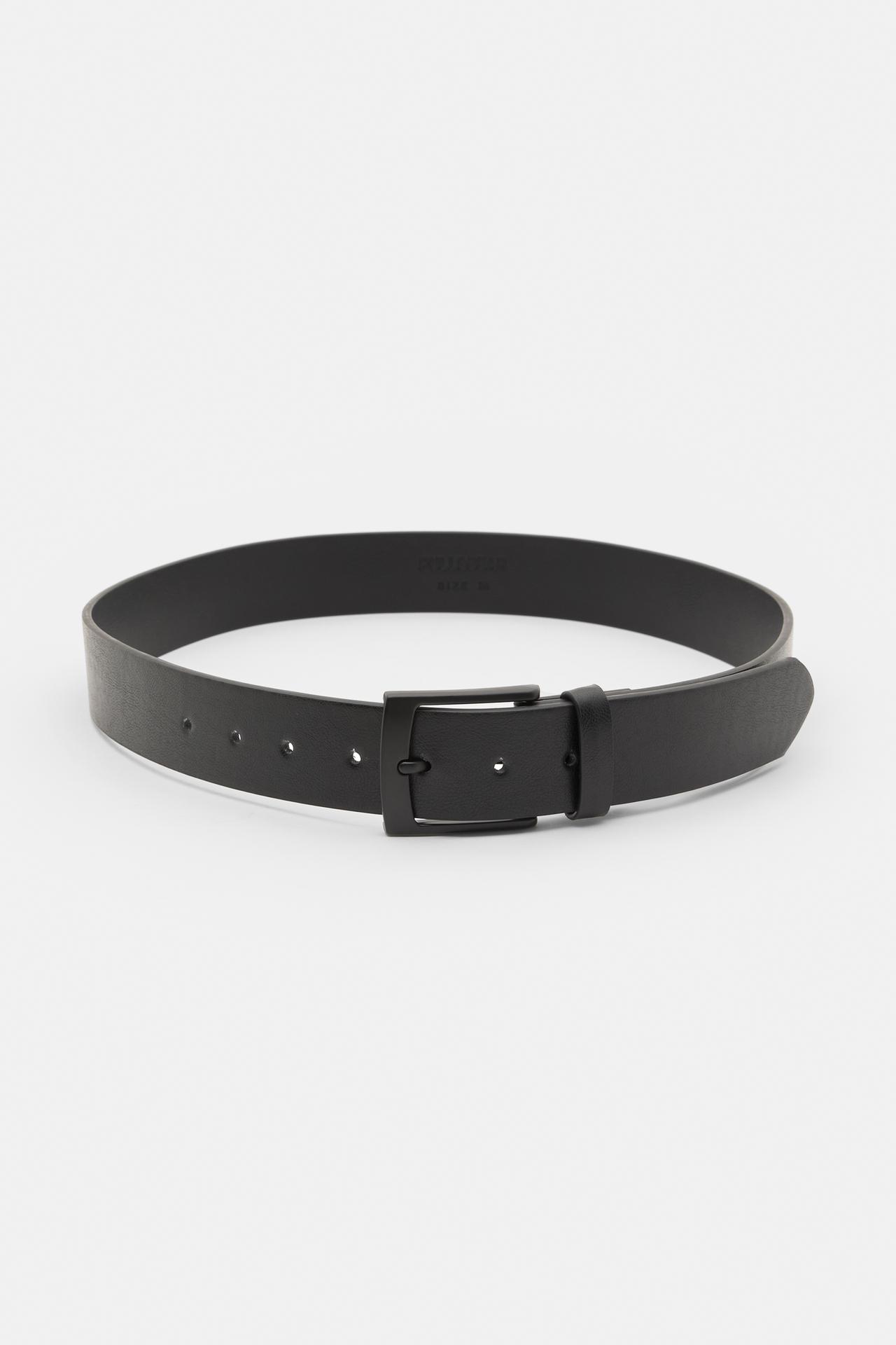 Matte leather effect belt — Black