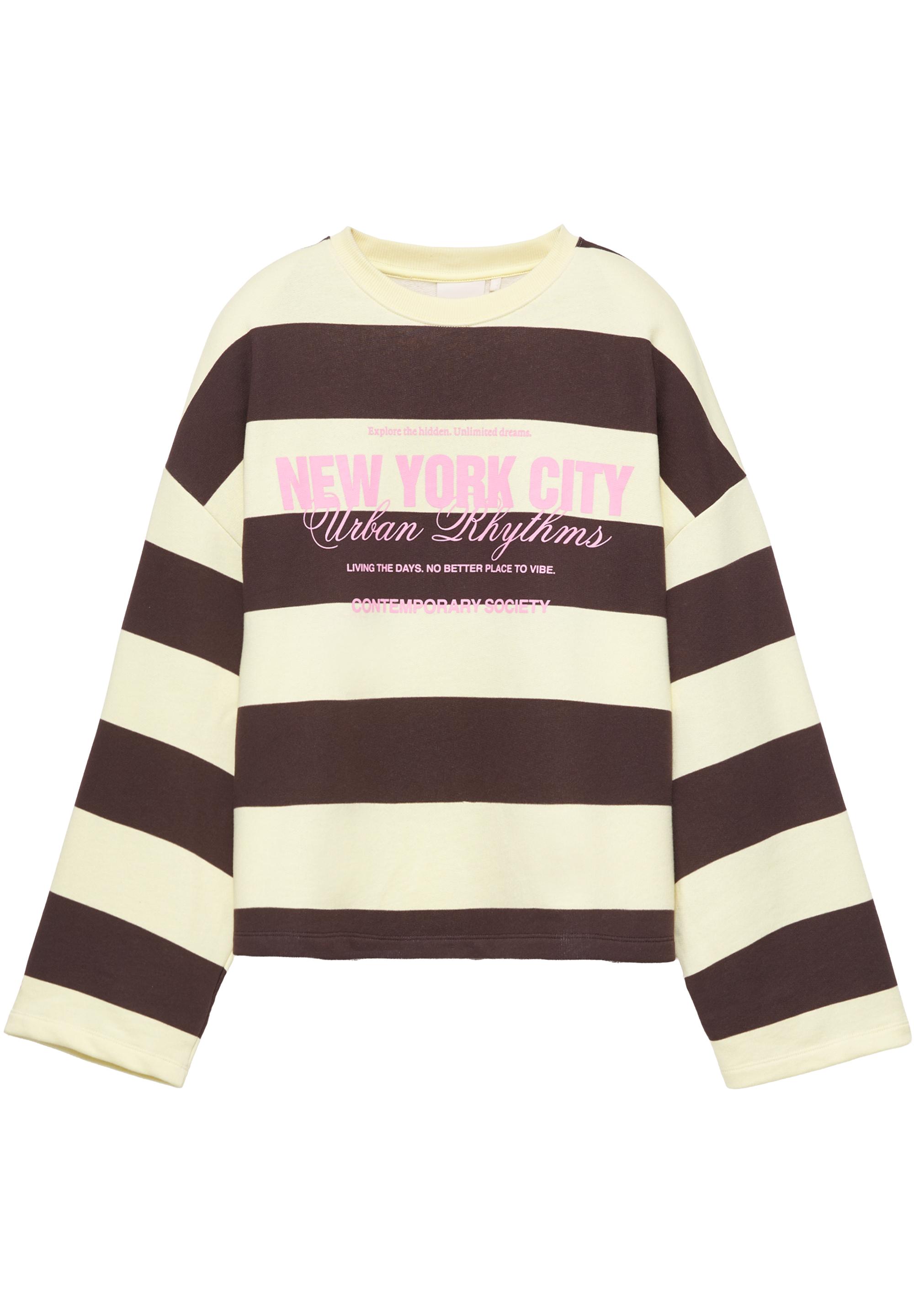 Oversize striped sweatshirt — Brown