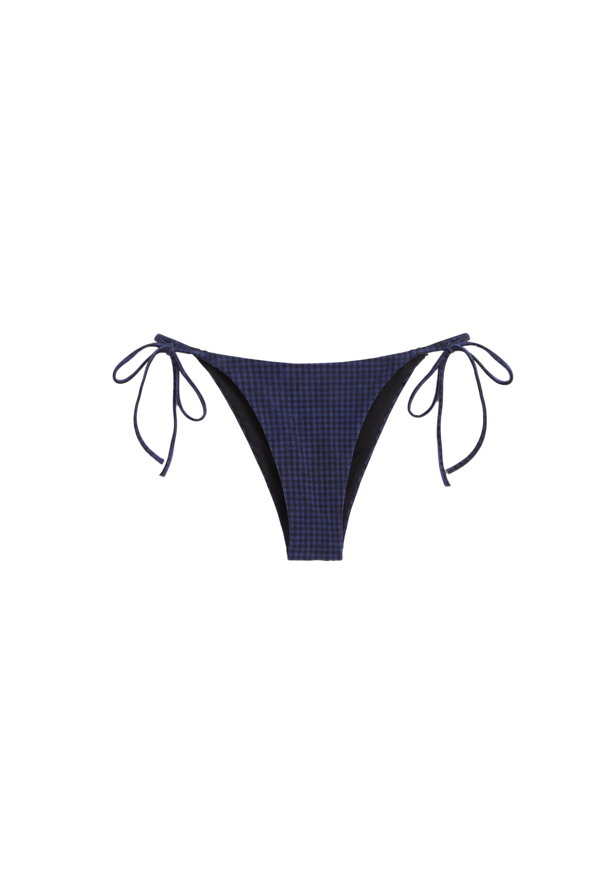 Gingham bikini bottoms — Blue