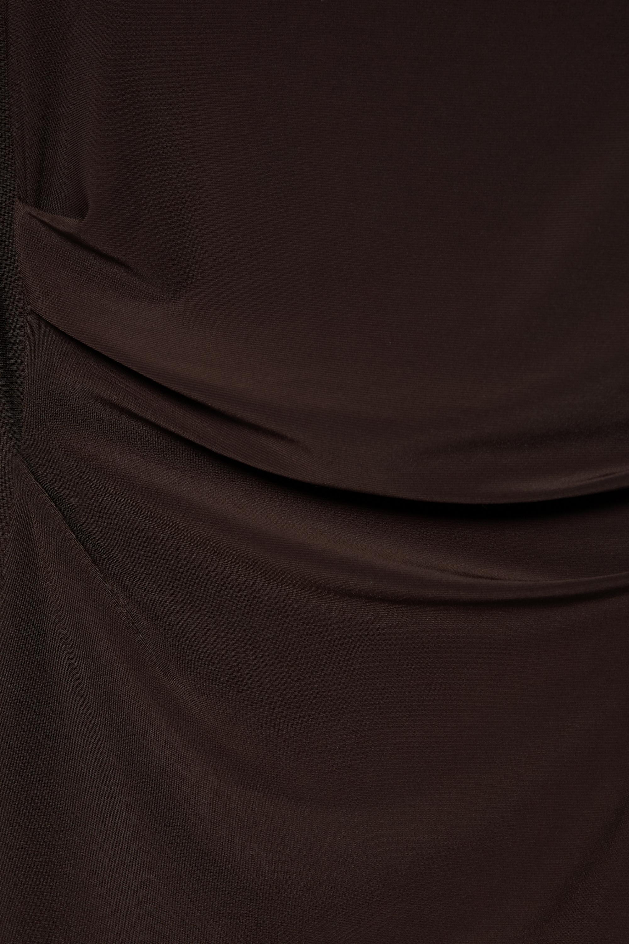 Soft draped midi dress — Brown