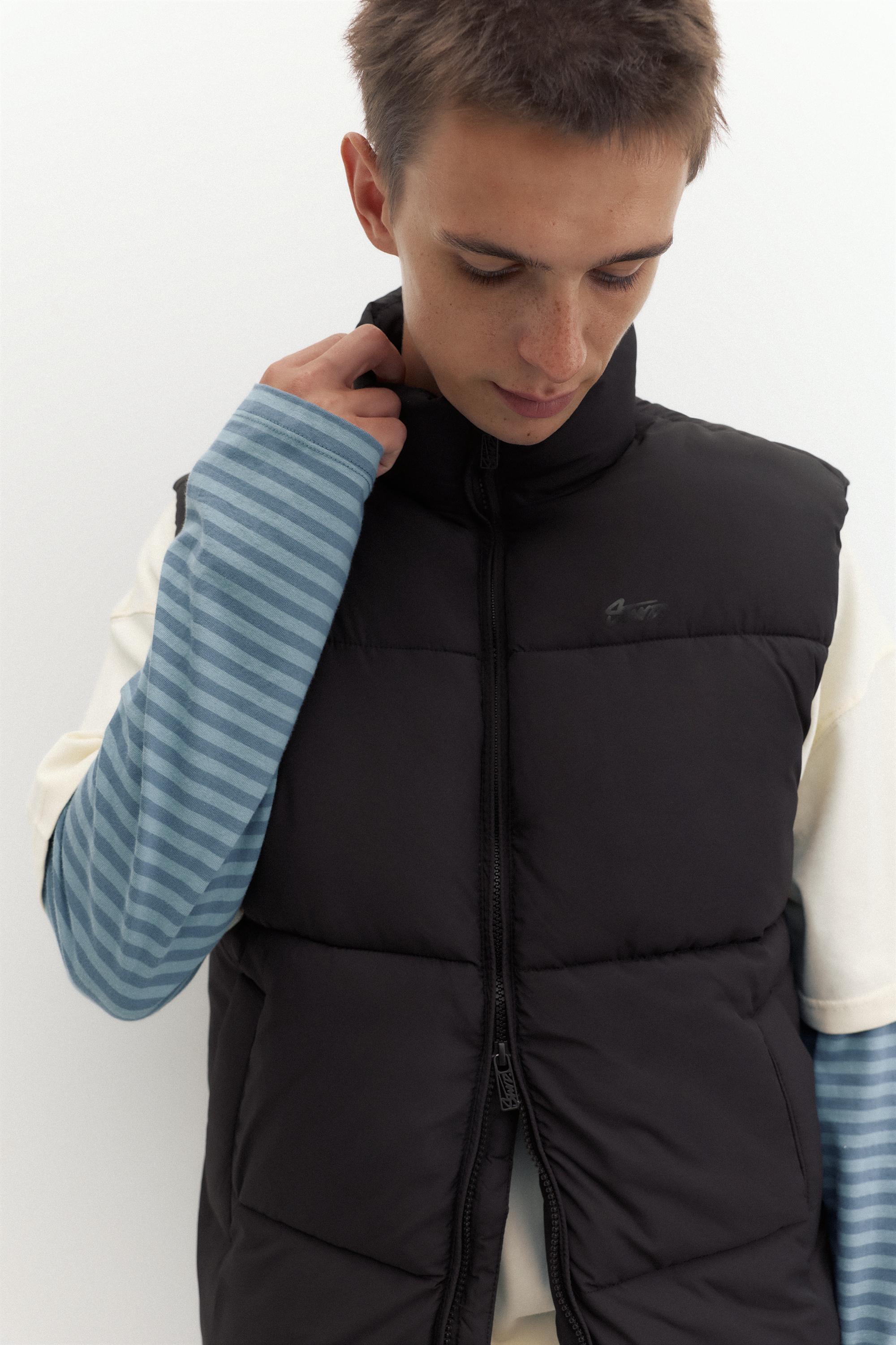 STWD quilted gilet — Black