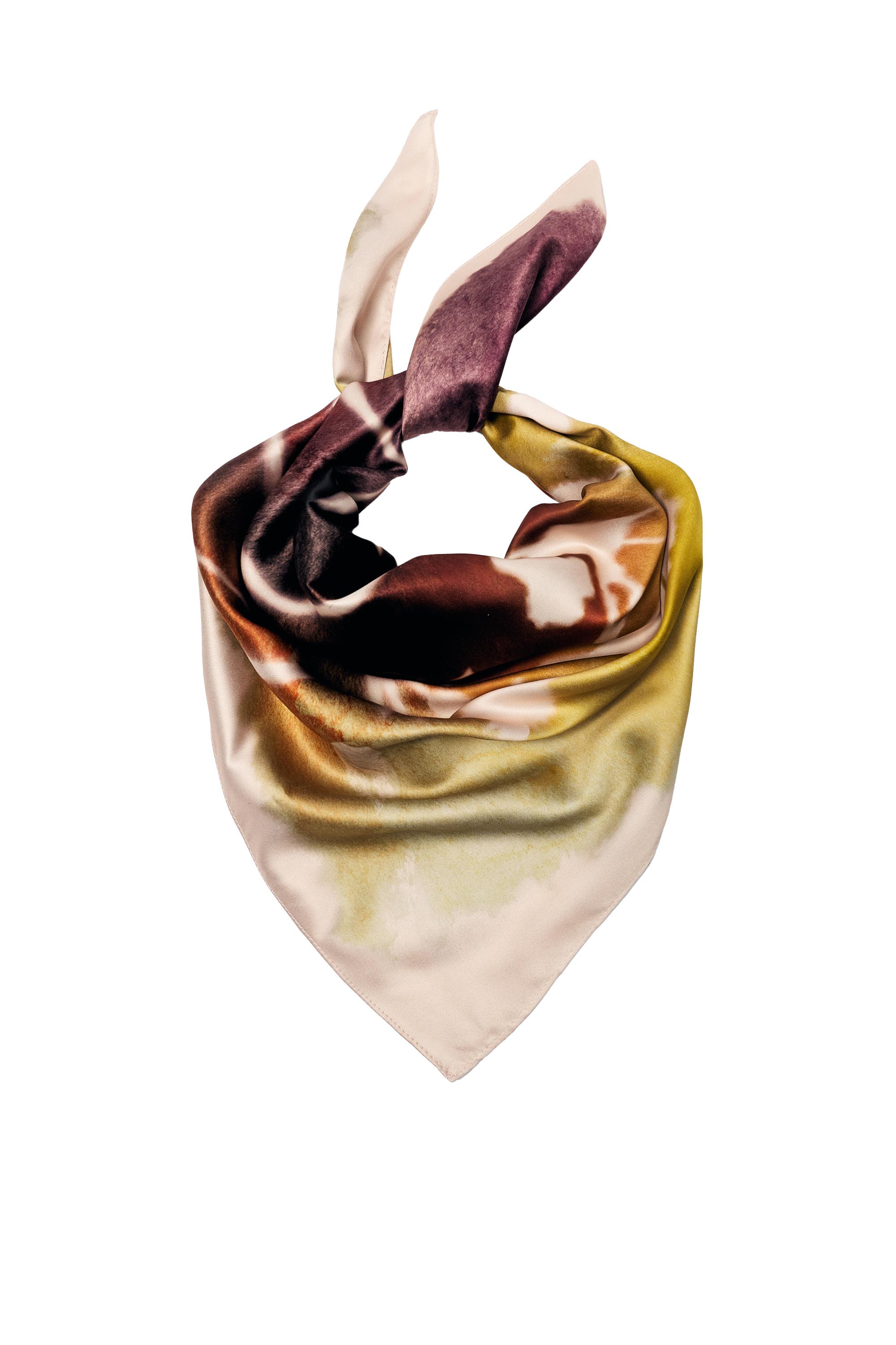 Saten çiçekli bandana - Görsel 3