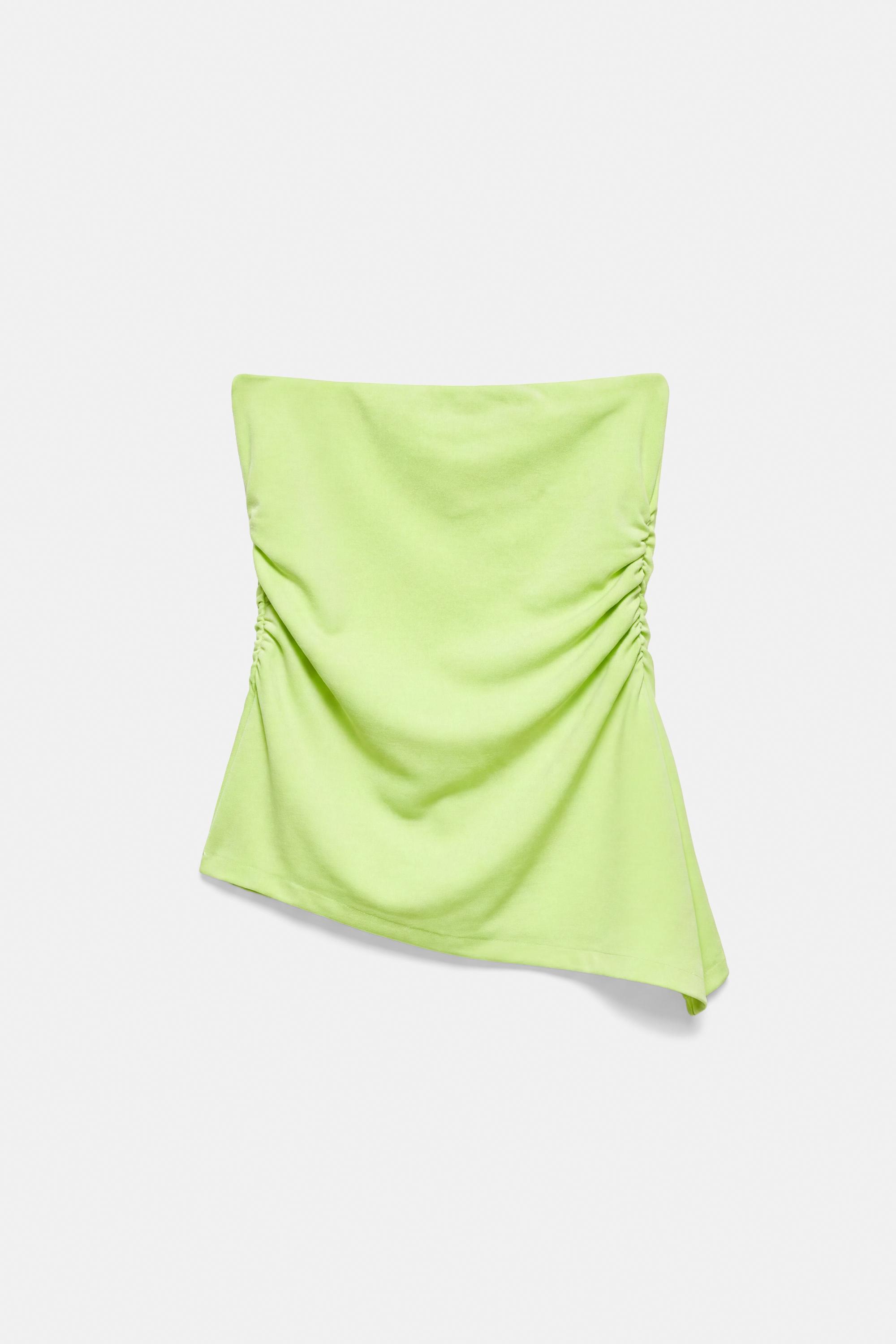 Asymmetric bandeau top — Lime