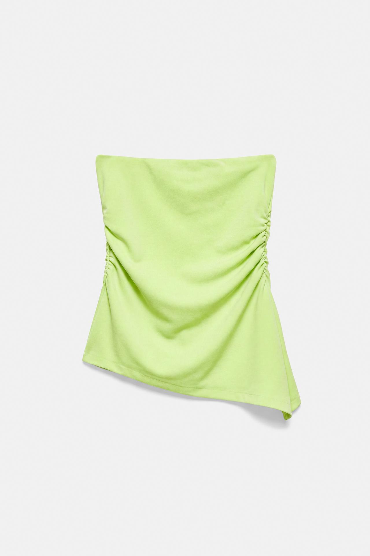 Asymmetric bandeau top — Lime