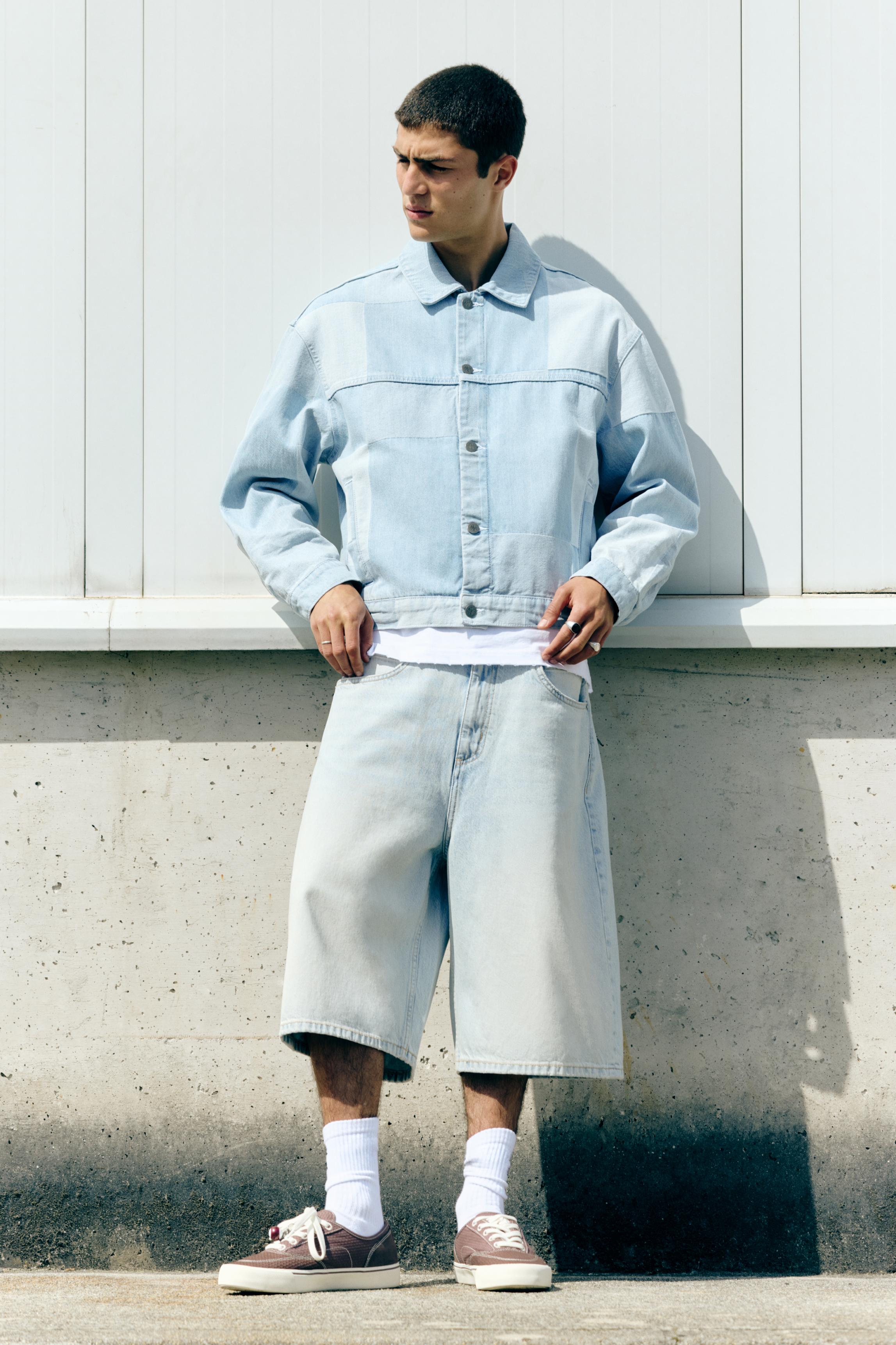 Skater denim Bermuda shorts — Pale blue