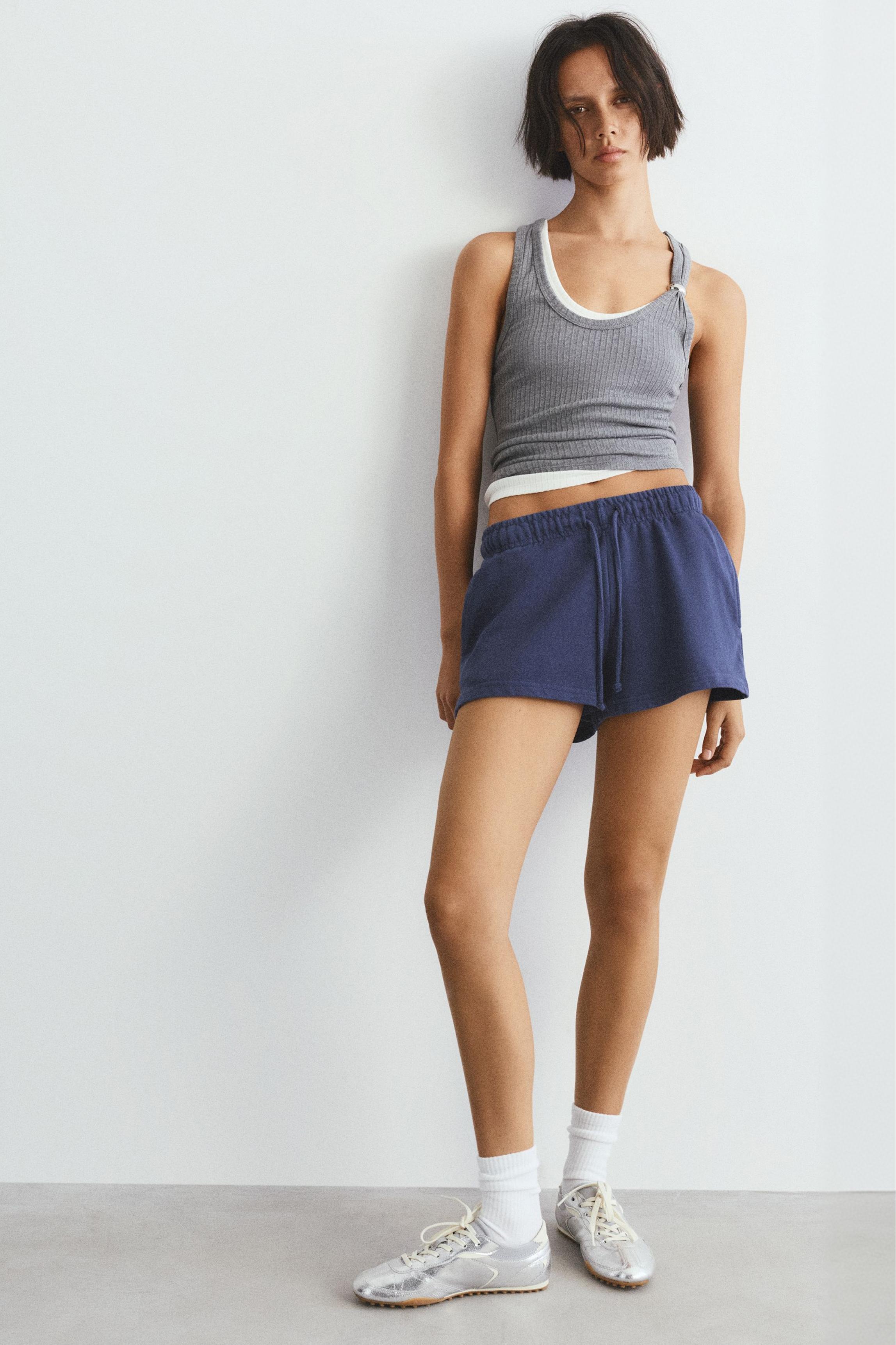 Lastikli bel spor şort - Görsel 16