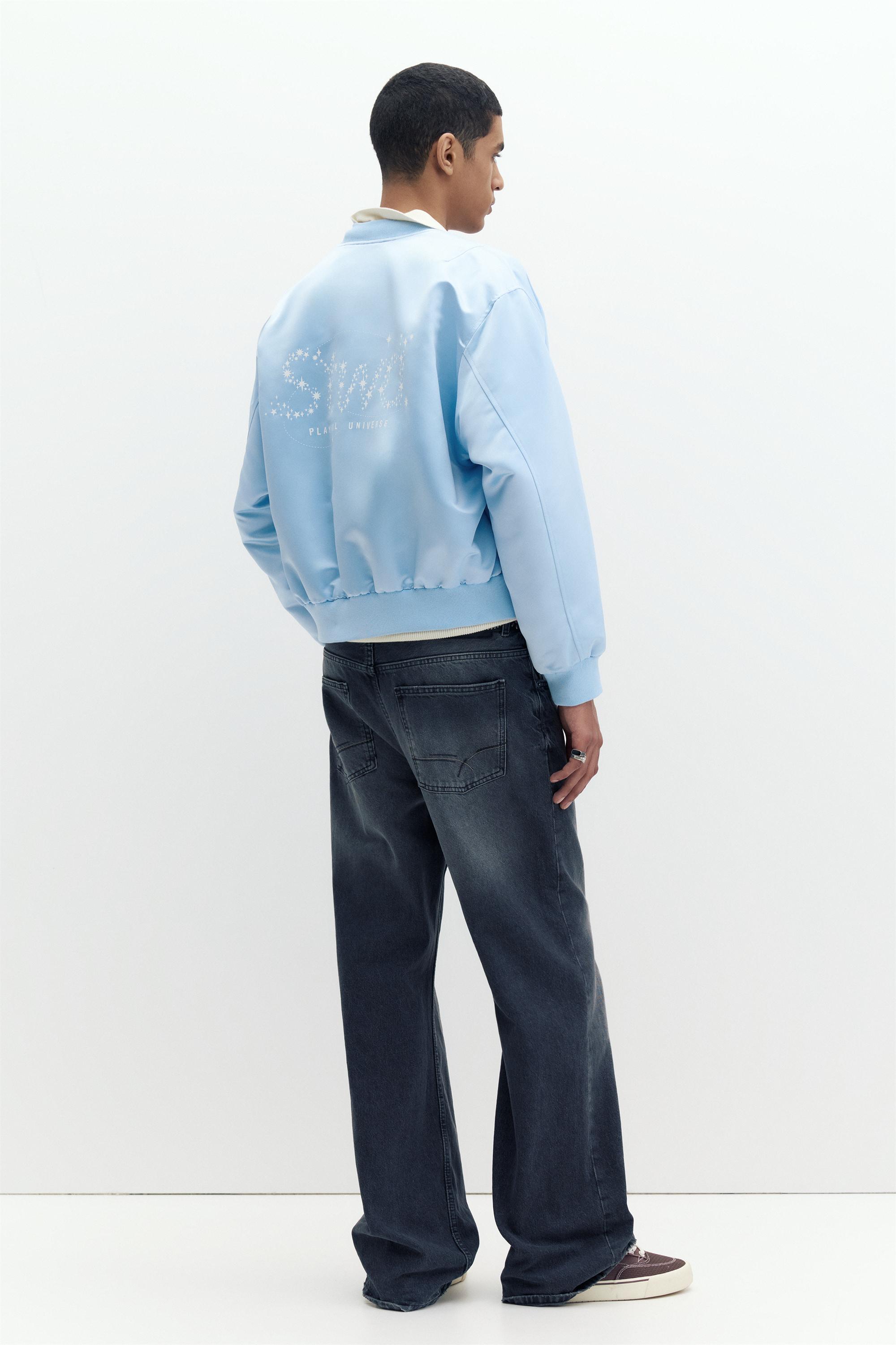 Satin bomber jacket — Pastel blue