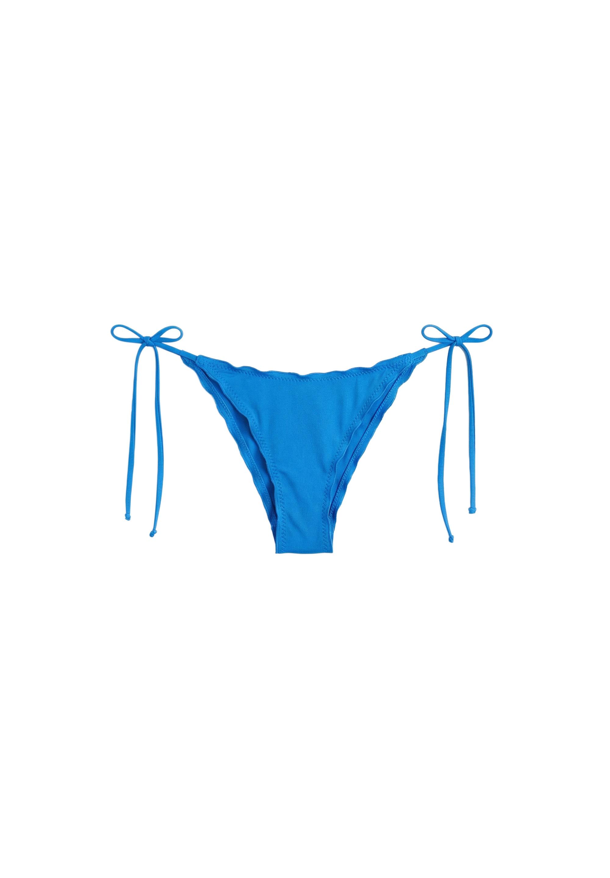 Ruffled bikini bottoms — Pale blue