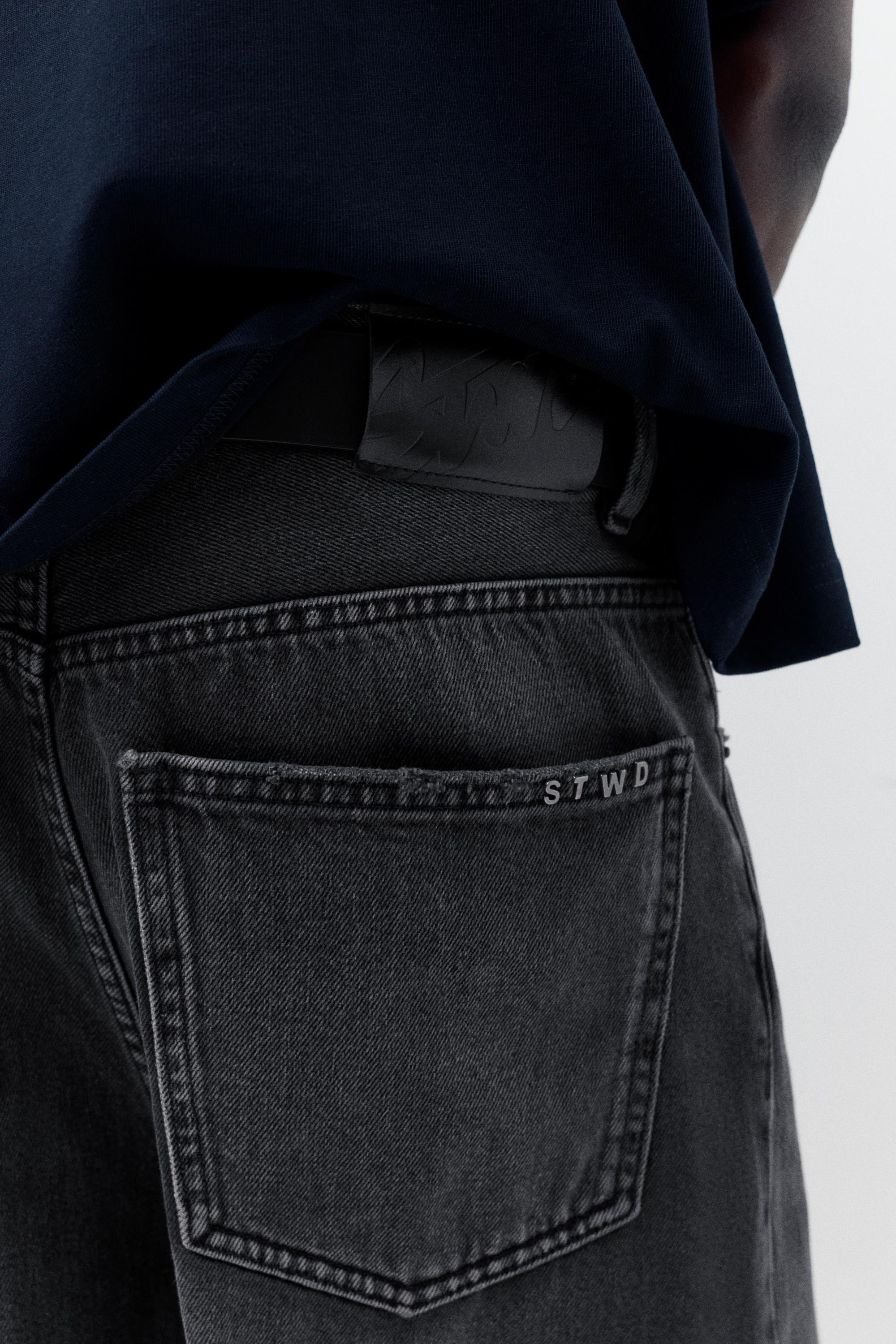 Relaxed fit baggy jeans — Faded black
