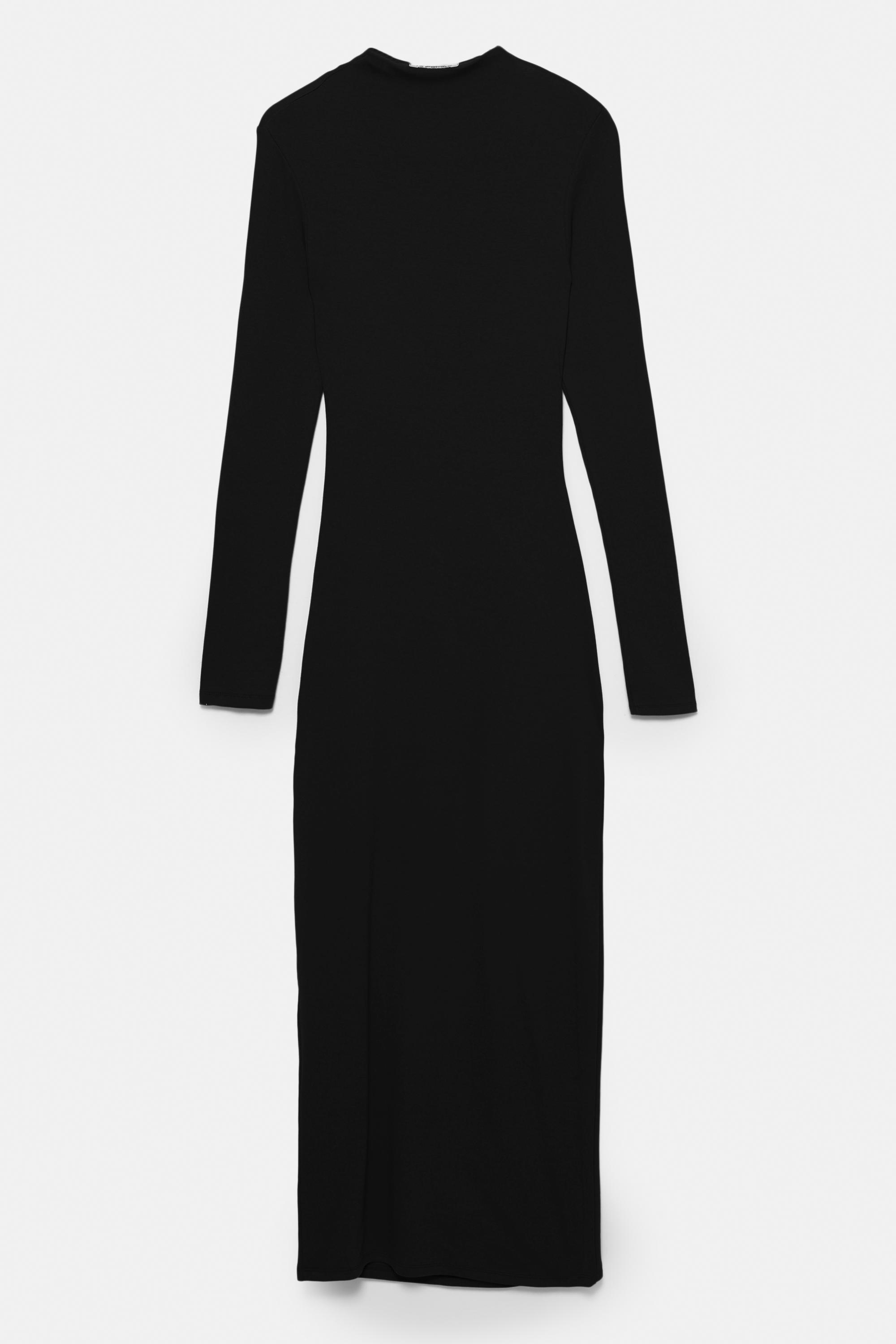 Mock neck midi dress — Black