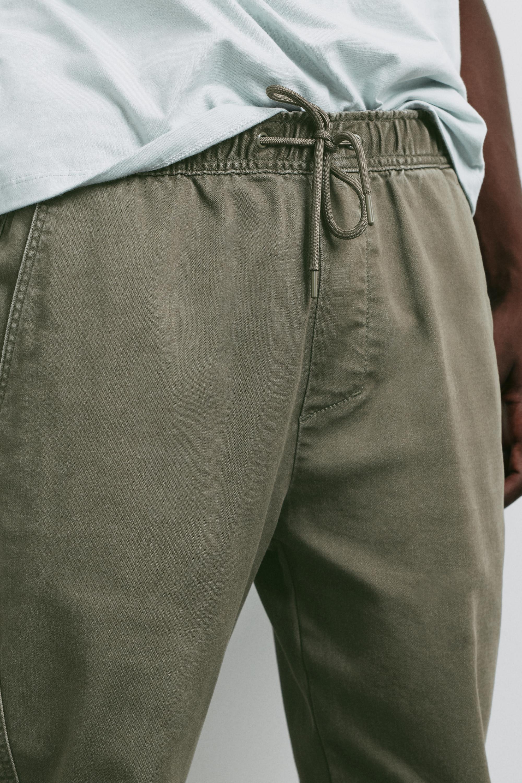 Regular fit jogging trousers — Dark khaki