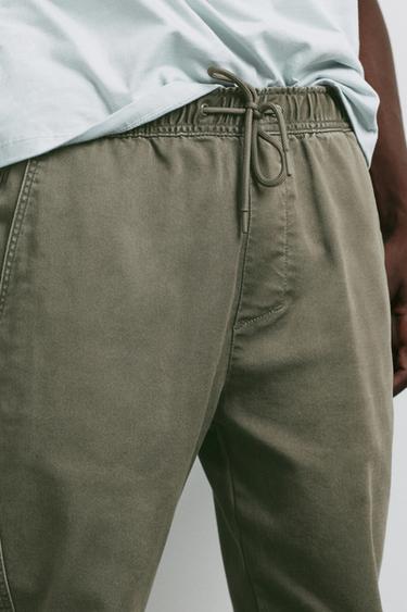 Regular fit jogging trousers — Dark khaki 3