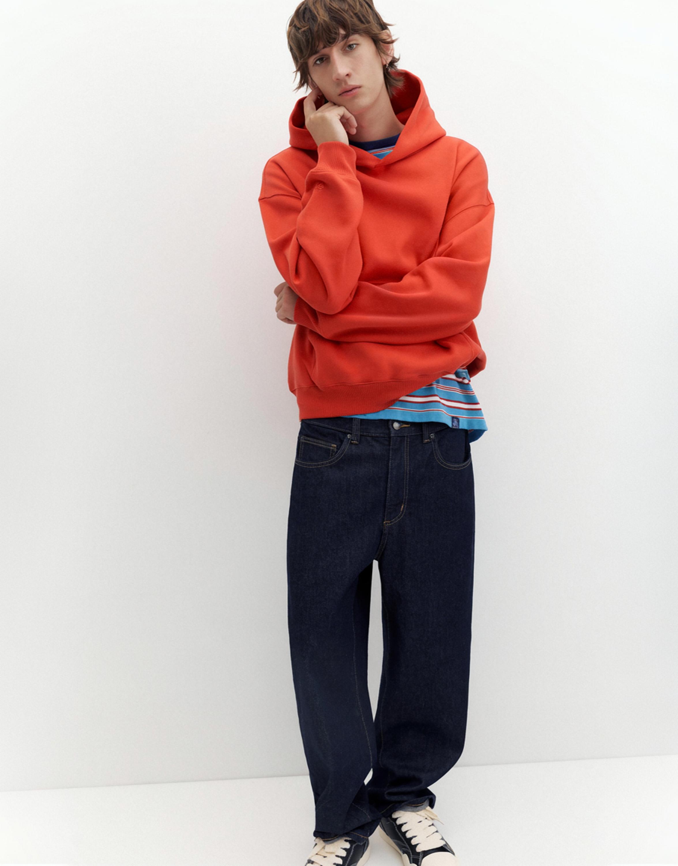 STWD boxy-fit logo hoodie — Red
