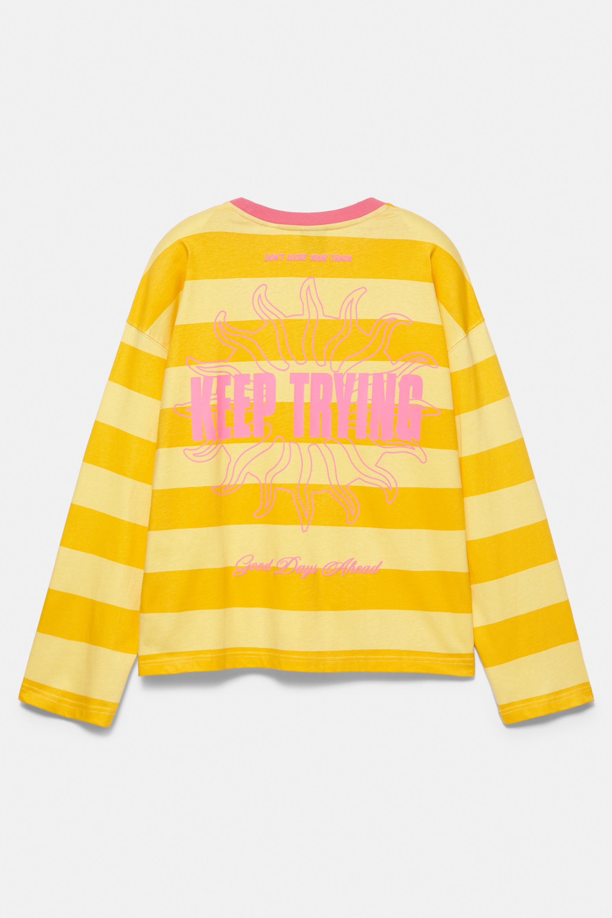 STWD boxy striped T-shirt — Yellow