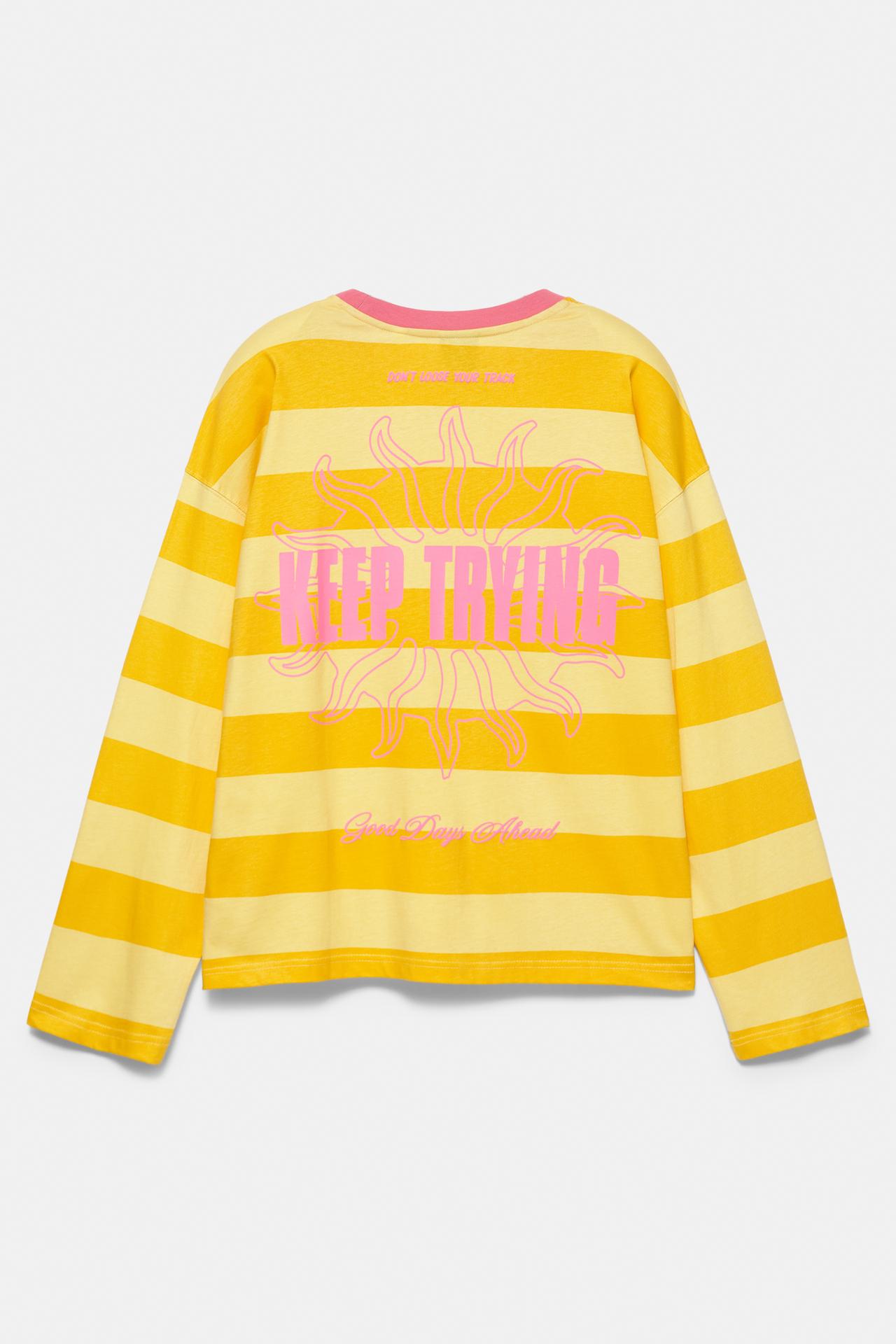 STWD boxy striped T-shirt — Yellow