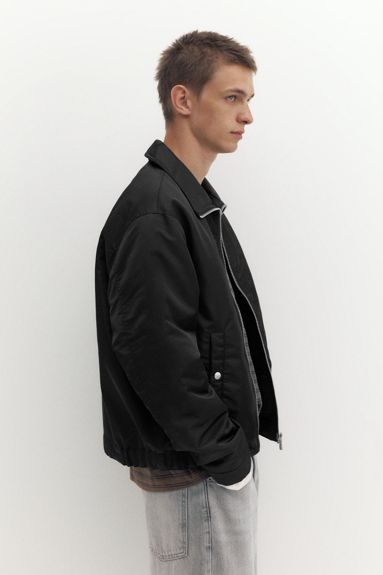Boxy bomber jacket — Black