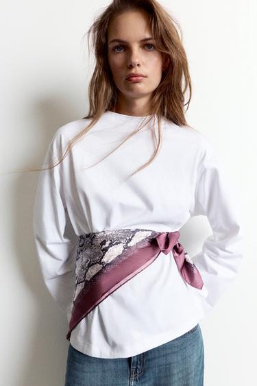 Bandana satin snakeskin print — Mauve pink 2