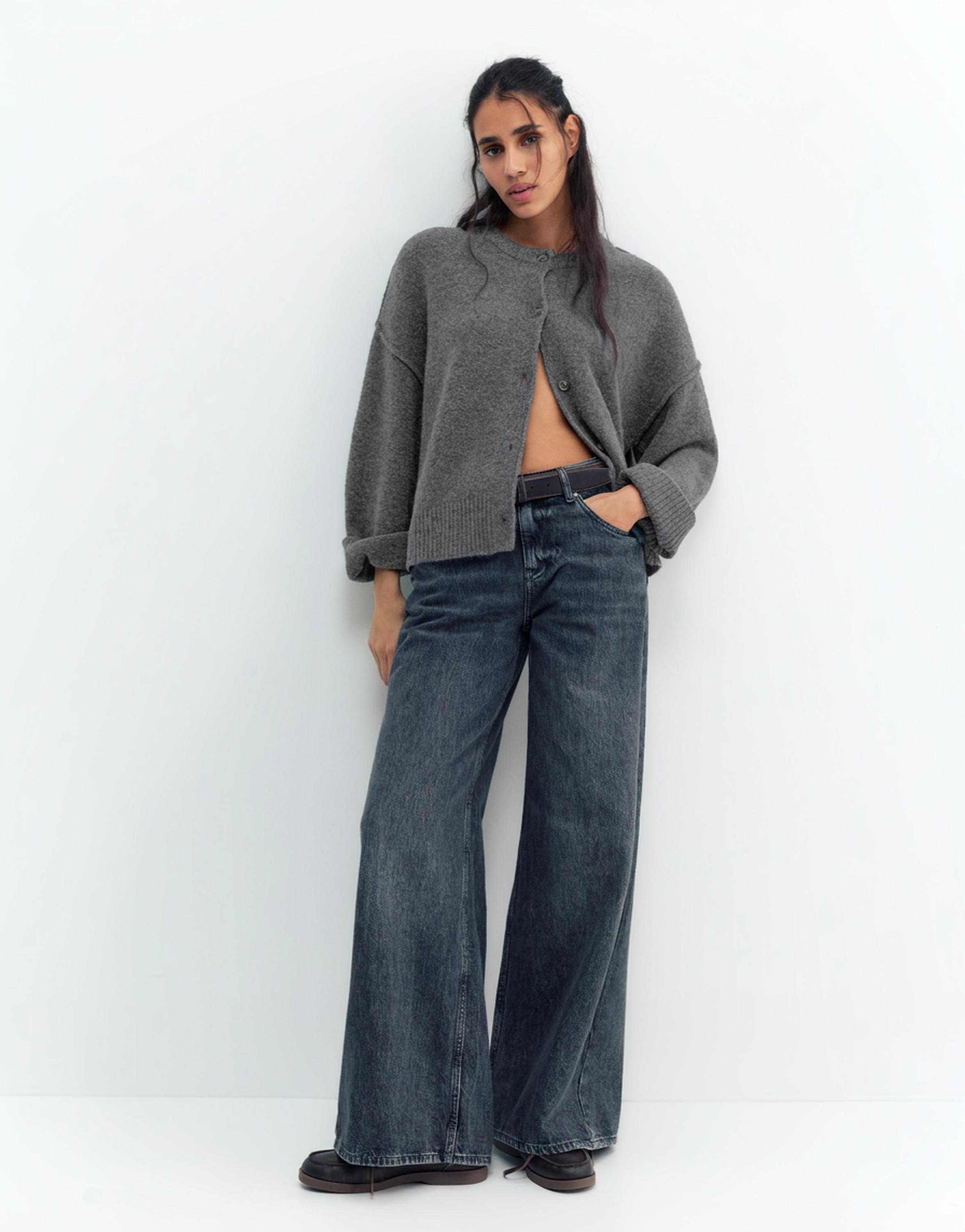 Soft knit cardigan — Anthracite grey