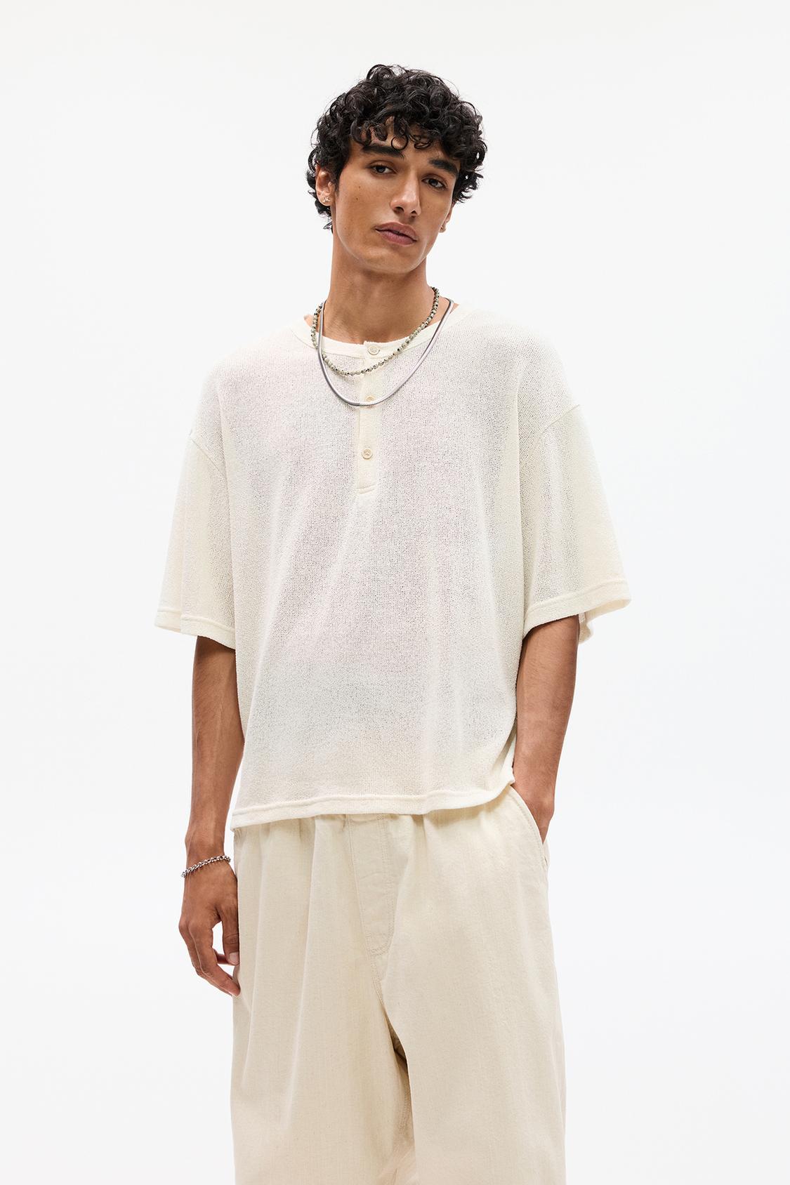 Short sleeve henley jumper PULL&BEAR