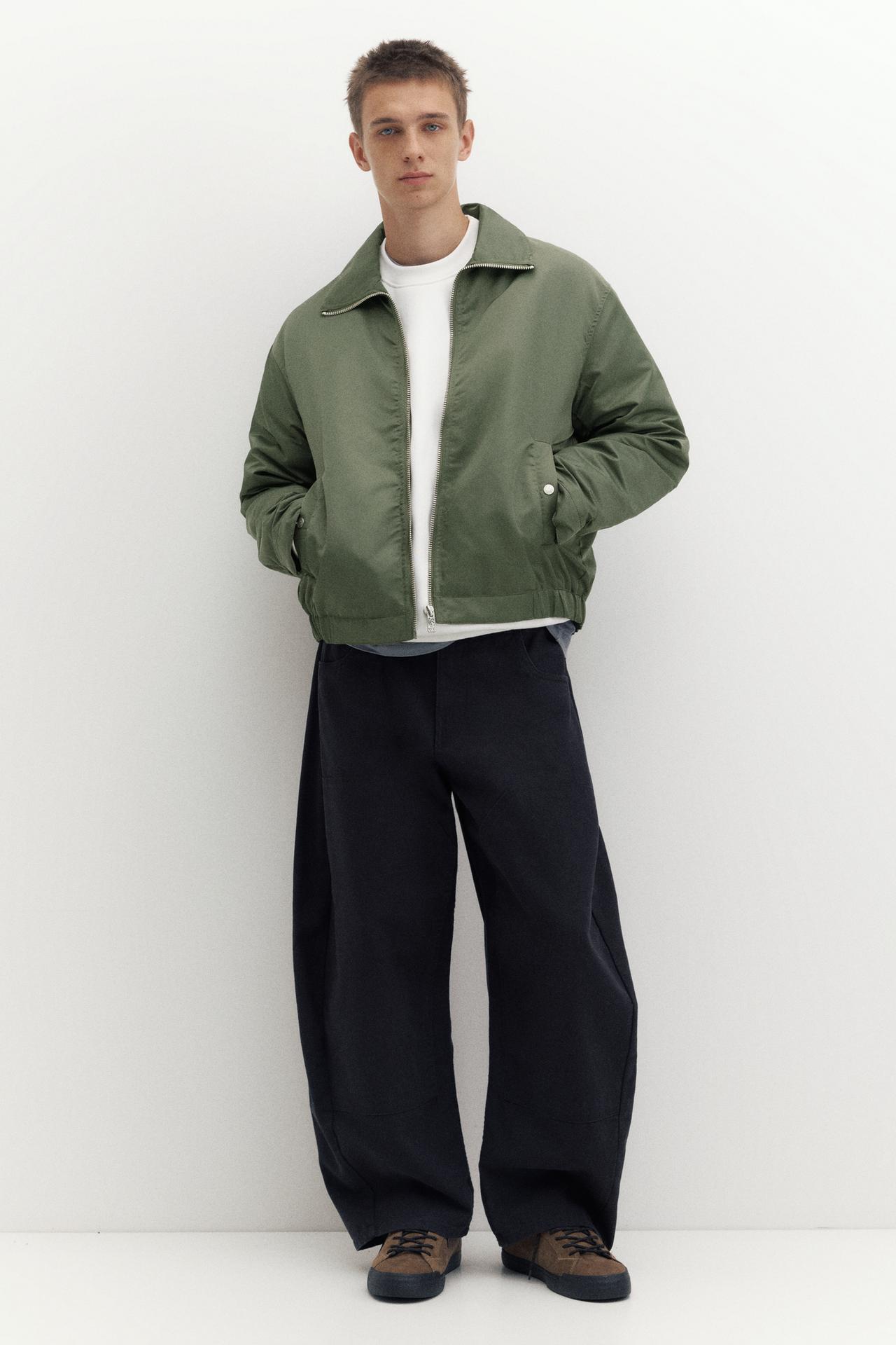 Boxy bomber jacket — Medium green