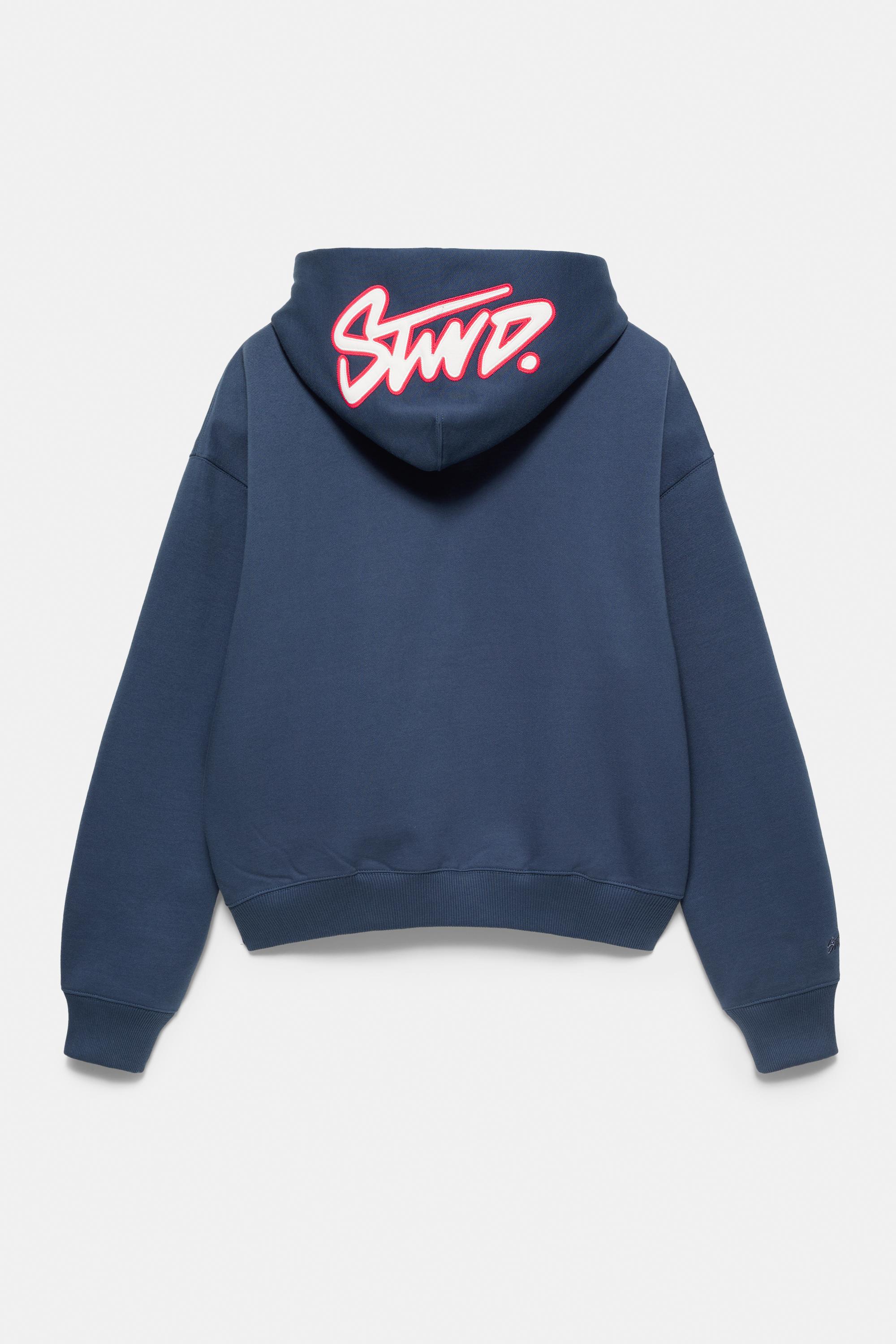 STWD boxy-fit logo hoodie — Blue