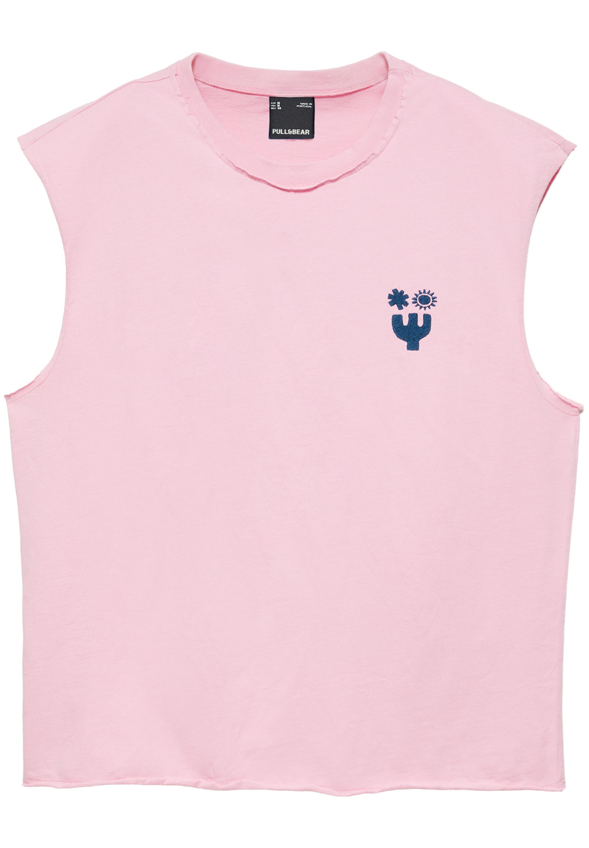 Ibiza boxy sleeveless T-shirt — Pink