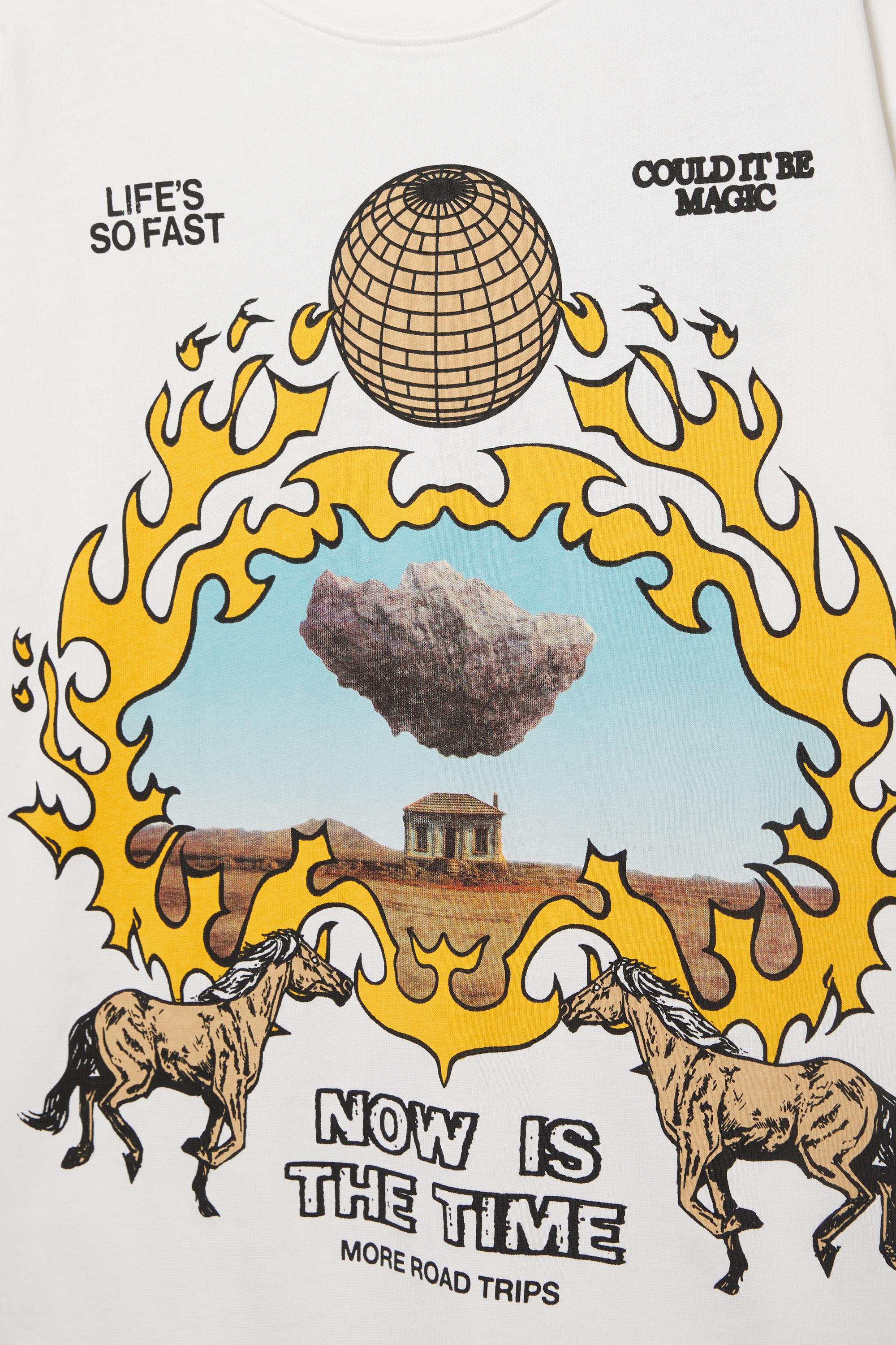 Uzun kollu grafik baskılı tişört - Görsel 2