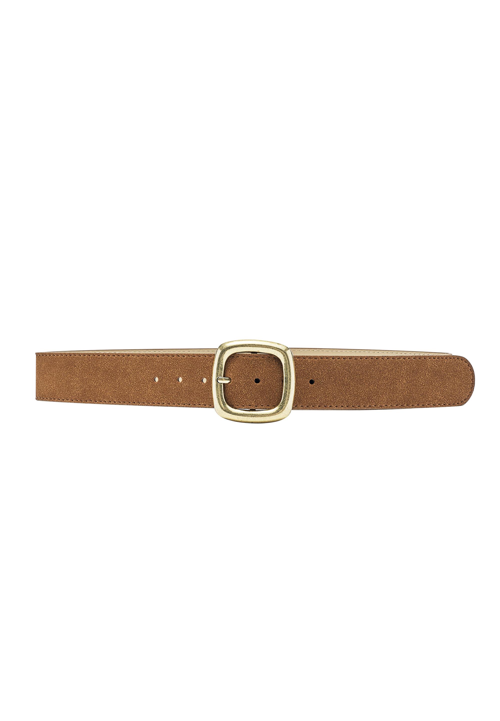 Square buckle belt — Brown