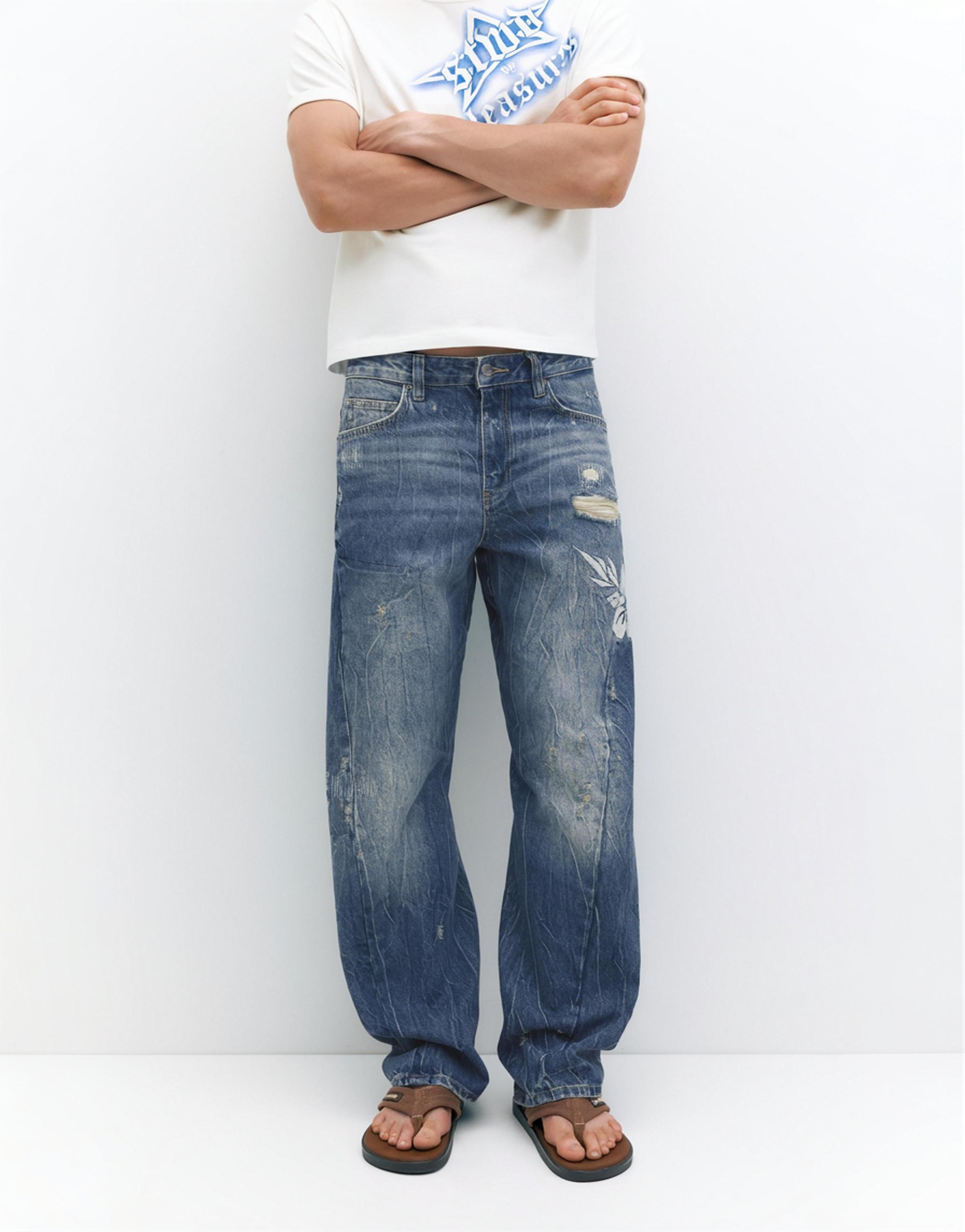 Pleasures x STWD jeans — Medium blue